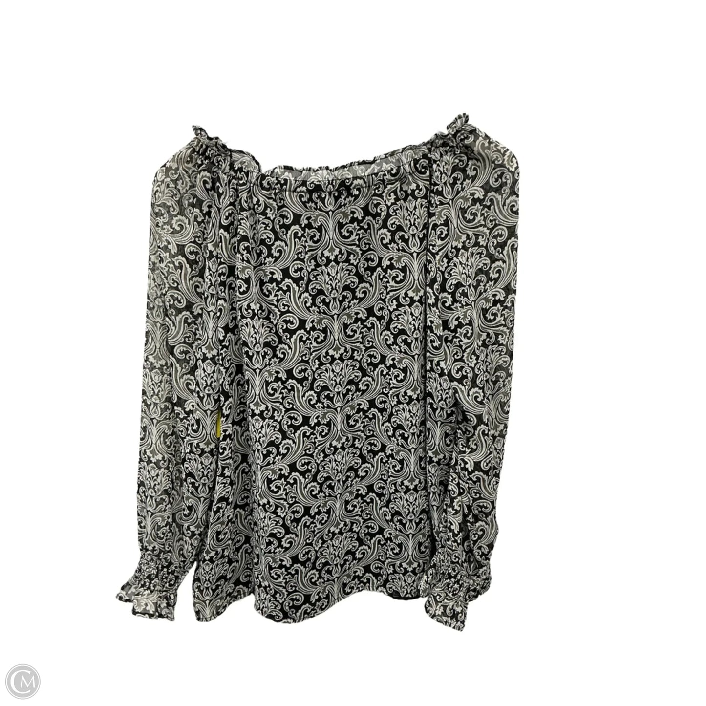 Top Long Sleeve By Talbots In Black & White, Size: Lp