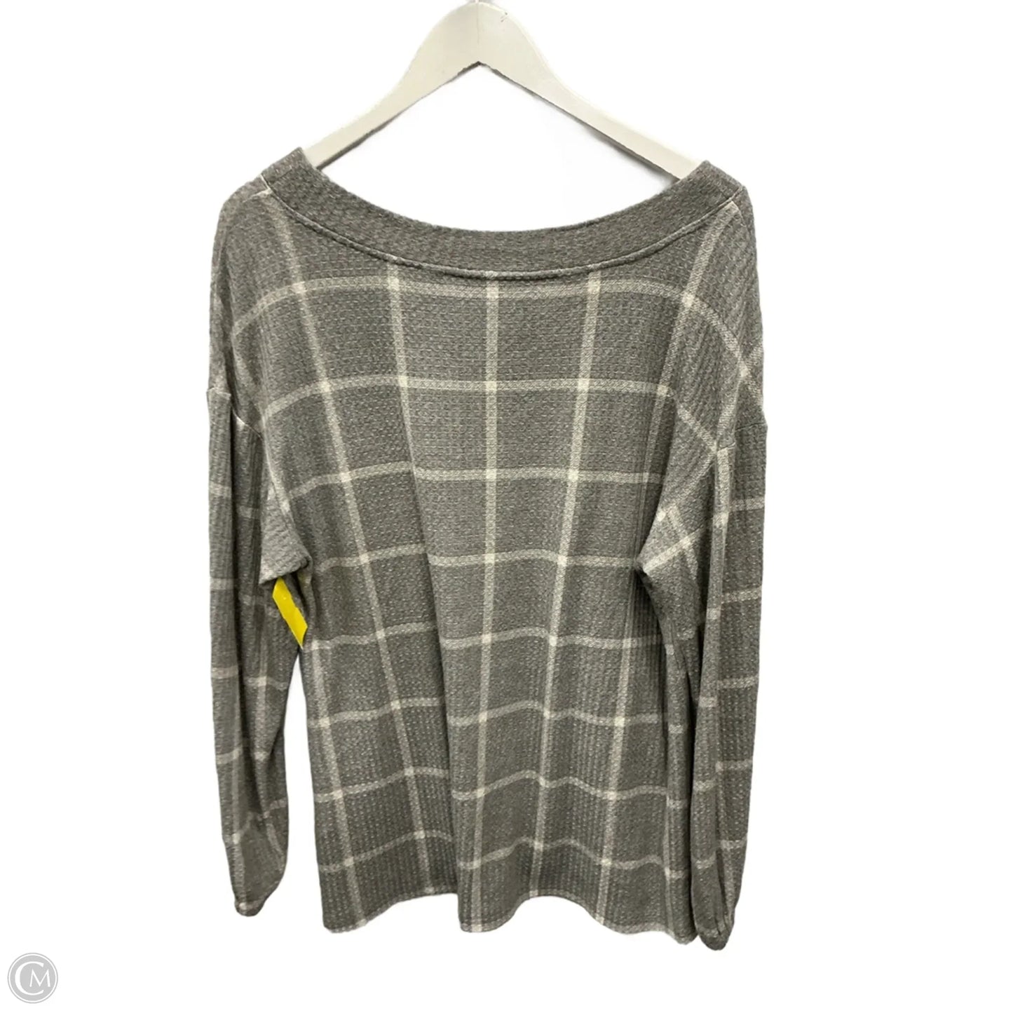 Top Long Sleeve By Lane Bryant In Grey & White, Size: M
