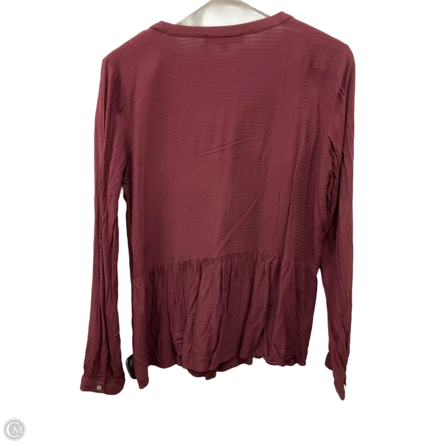Top Long Sleeve By Loft In Maroon, Size: M