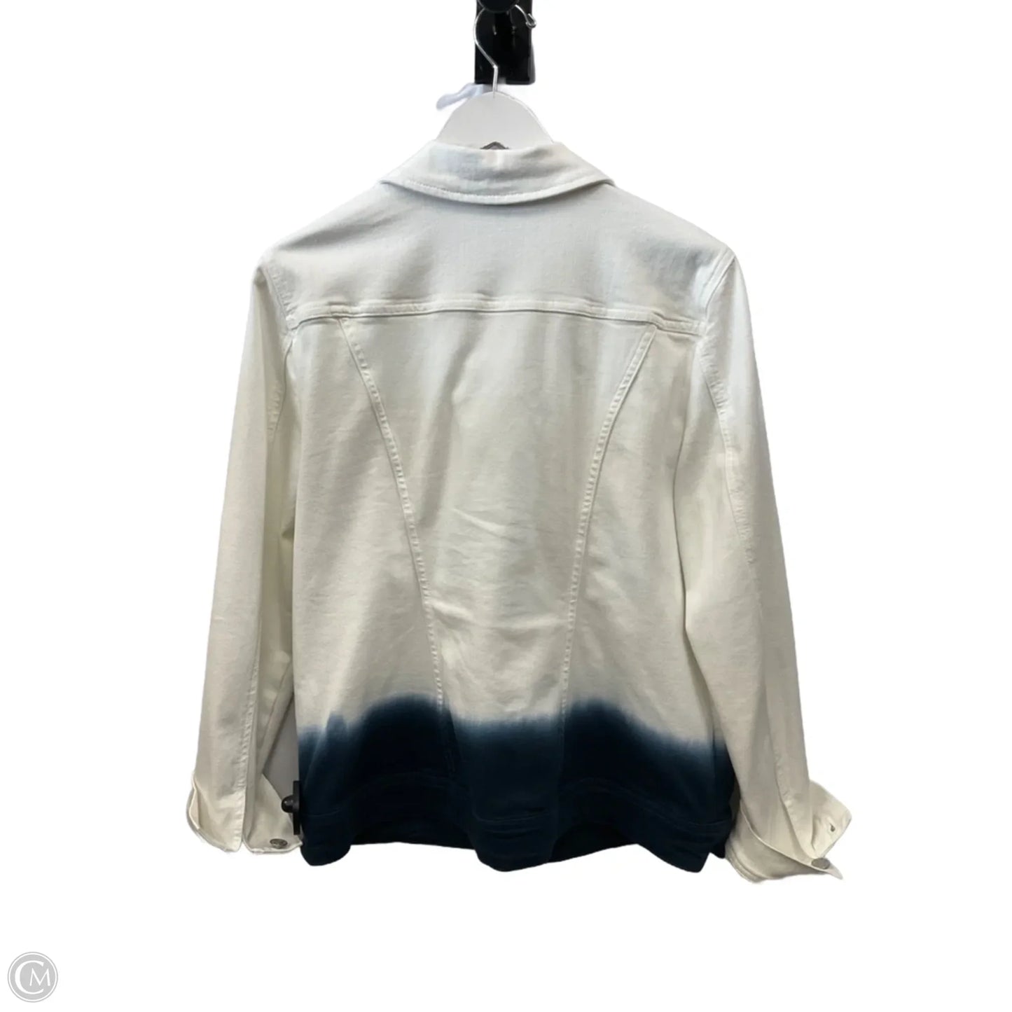 Jacket Denim By Chicos In White, Size: L
