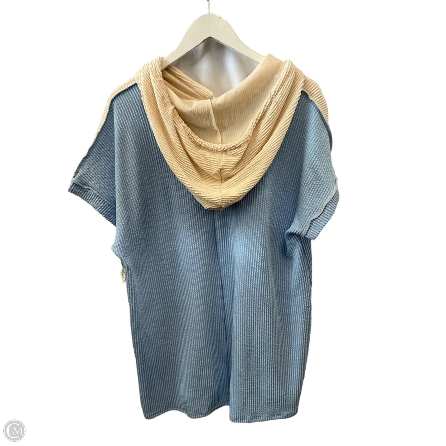 Top Short Sleeve By Heimish Usa In Blue & Cream, Size: 3x