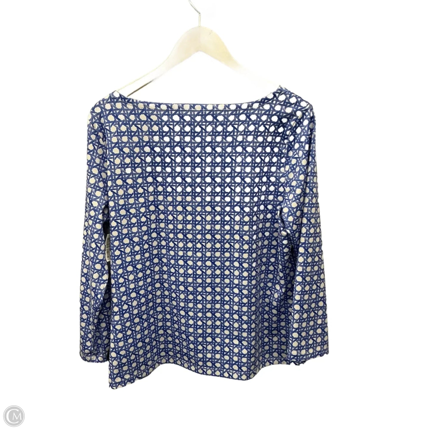 Top Long Sleeve By Vineyard Vines In Blue & White, Size: L