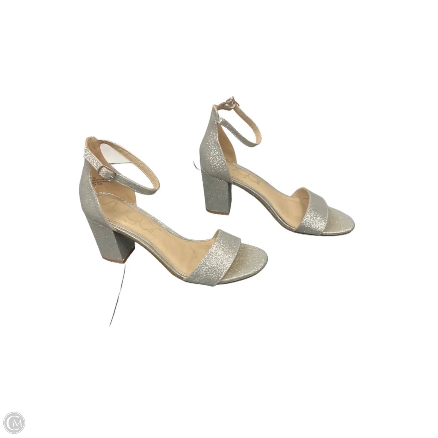 Sandals Heels Block By Sugar In Silver, Size: 9