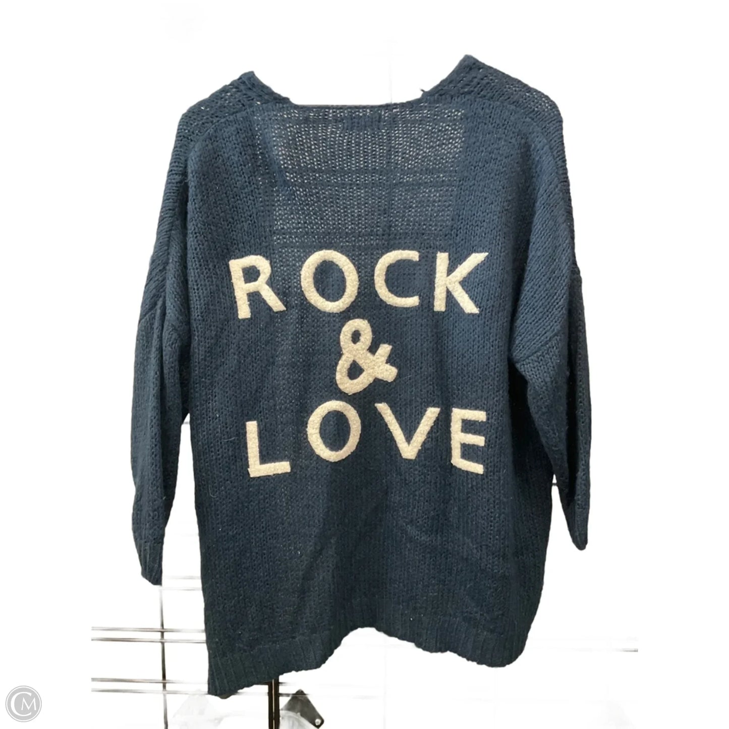 Sweater Cardigan By Elan In Navy, Size: S