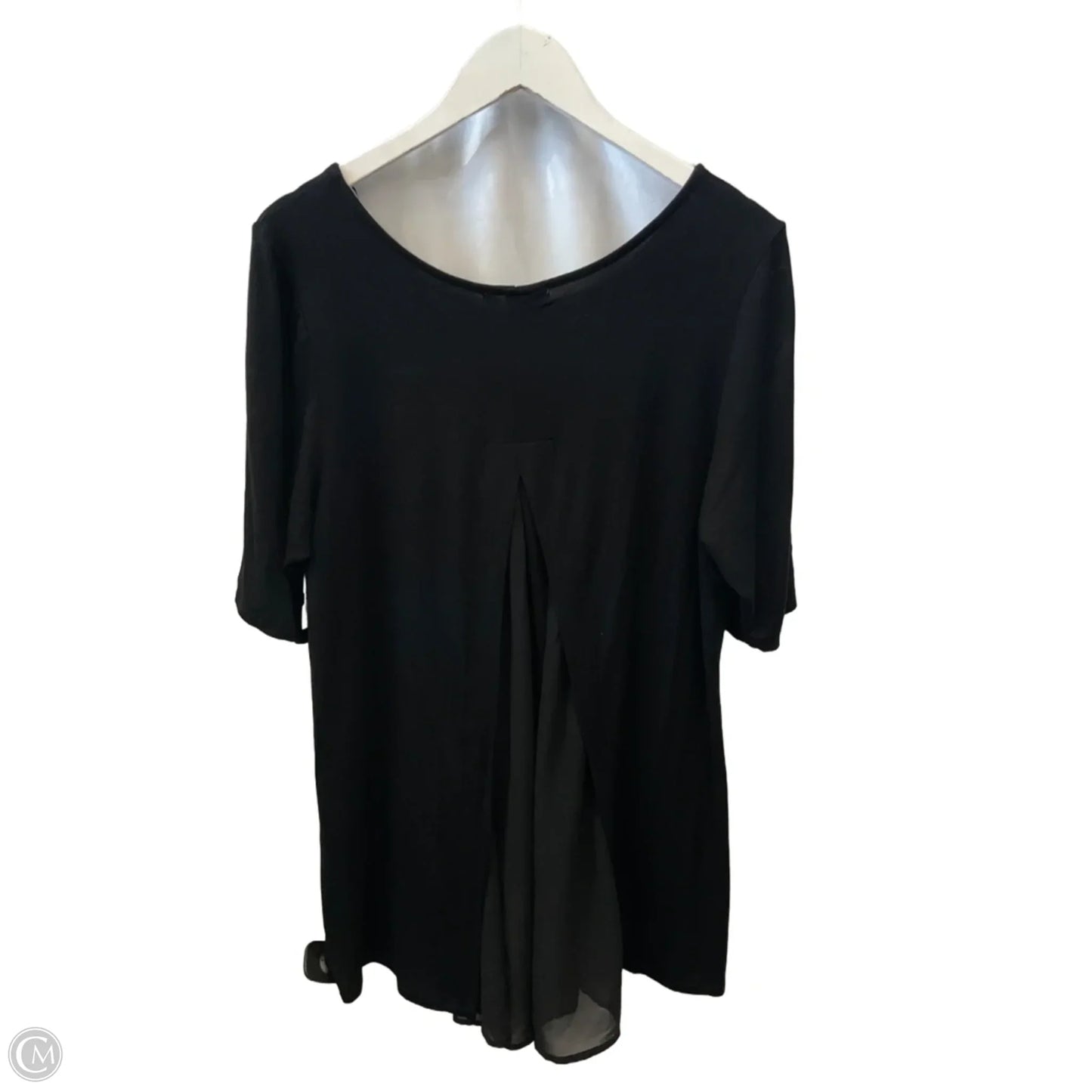 Top Short Sleeve By Kim & Cami In Black, Size: 2x