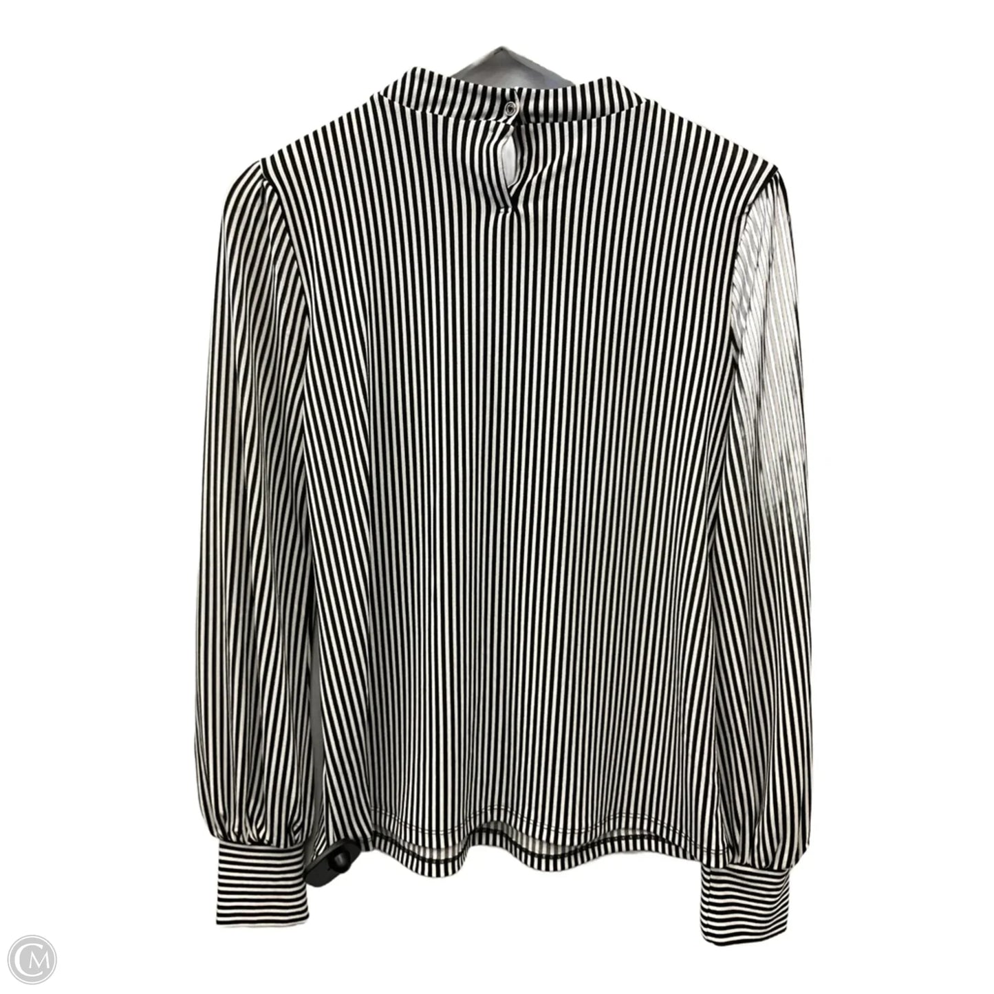 Top Long Sleeve By Adrianna Papell In Black & White, Size: S