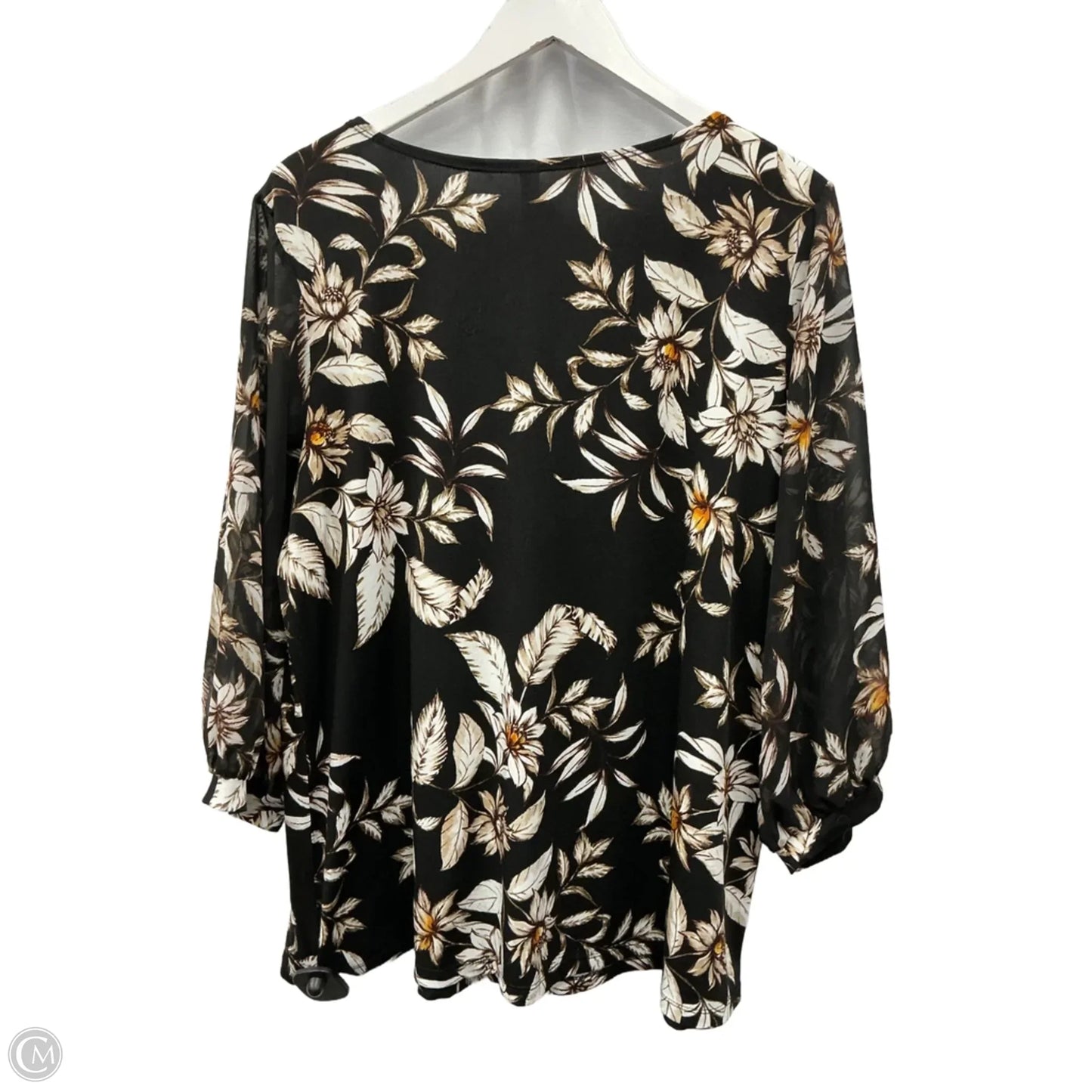 Top Long Sleeve By Perseption Concept In Black, Size: 1x