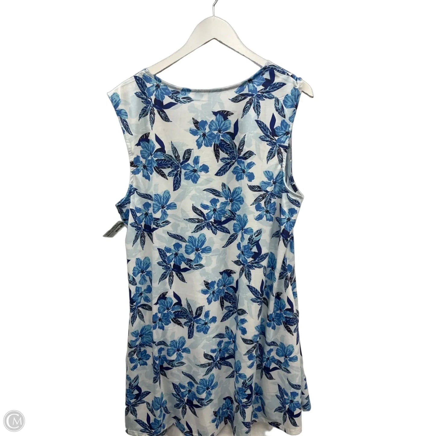 Dress Casual Short By Clothes Mentor In Blue & White, Size: 2x