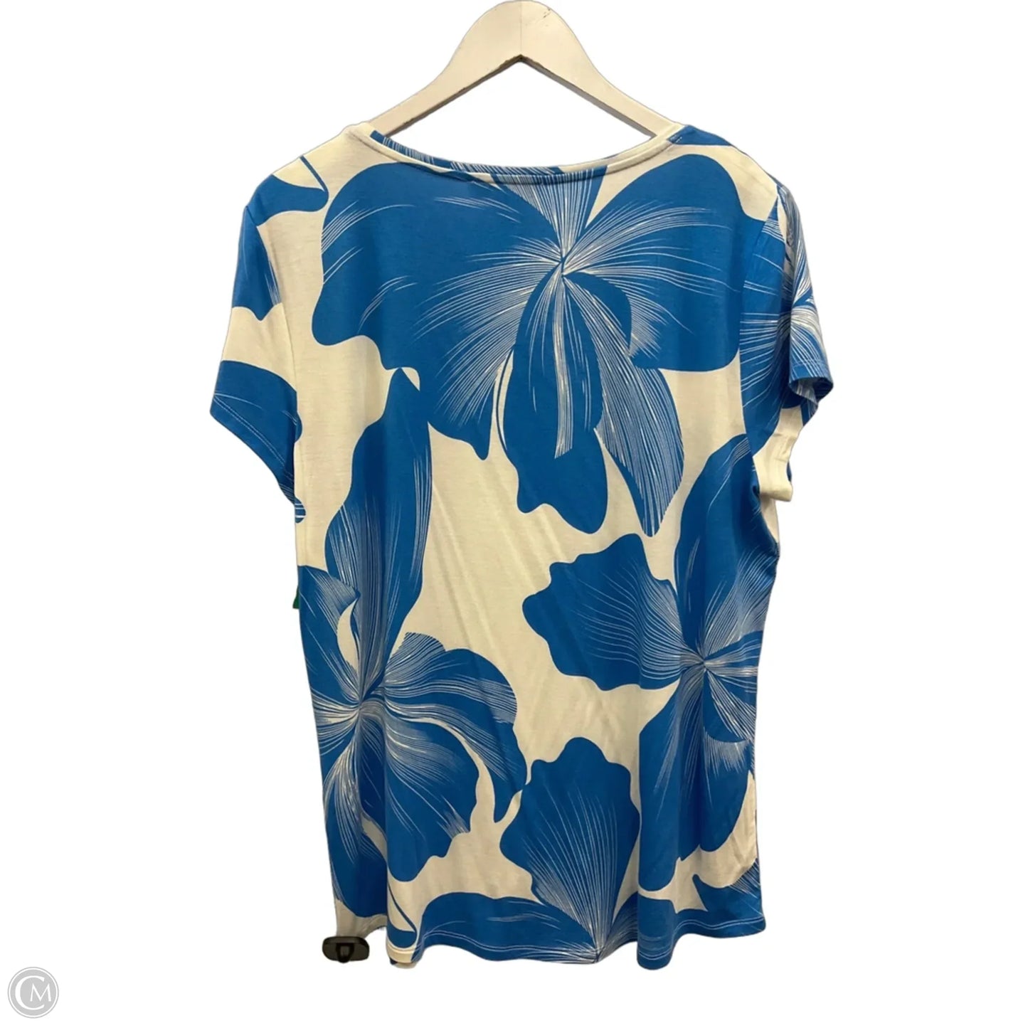 Top Short Sleeve By White House Black Market In Blue & White, Size: Xl