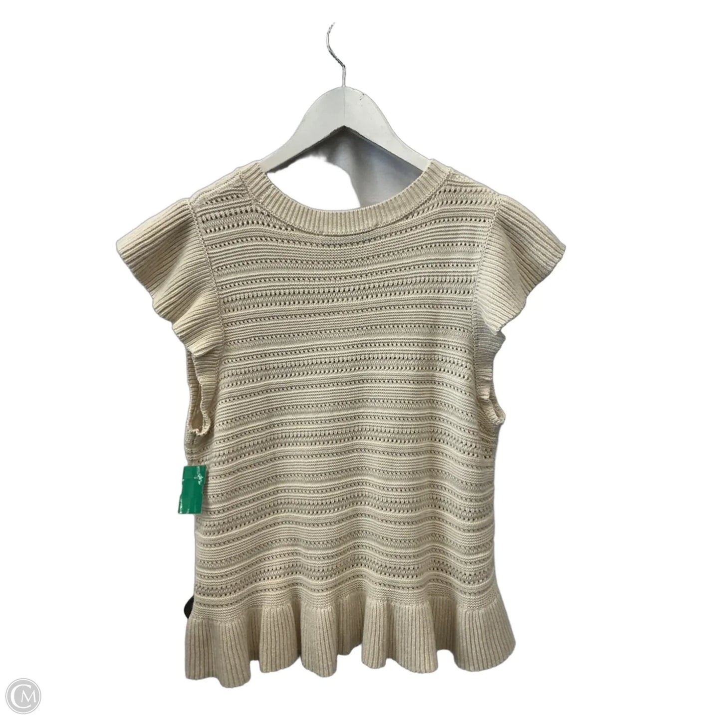 Top Short Sleeve By Loft In Cream, Size: M