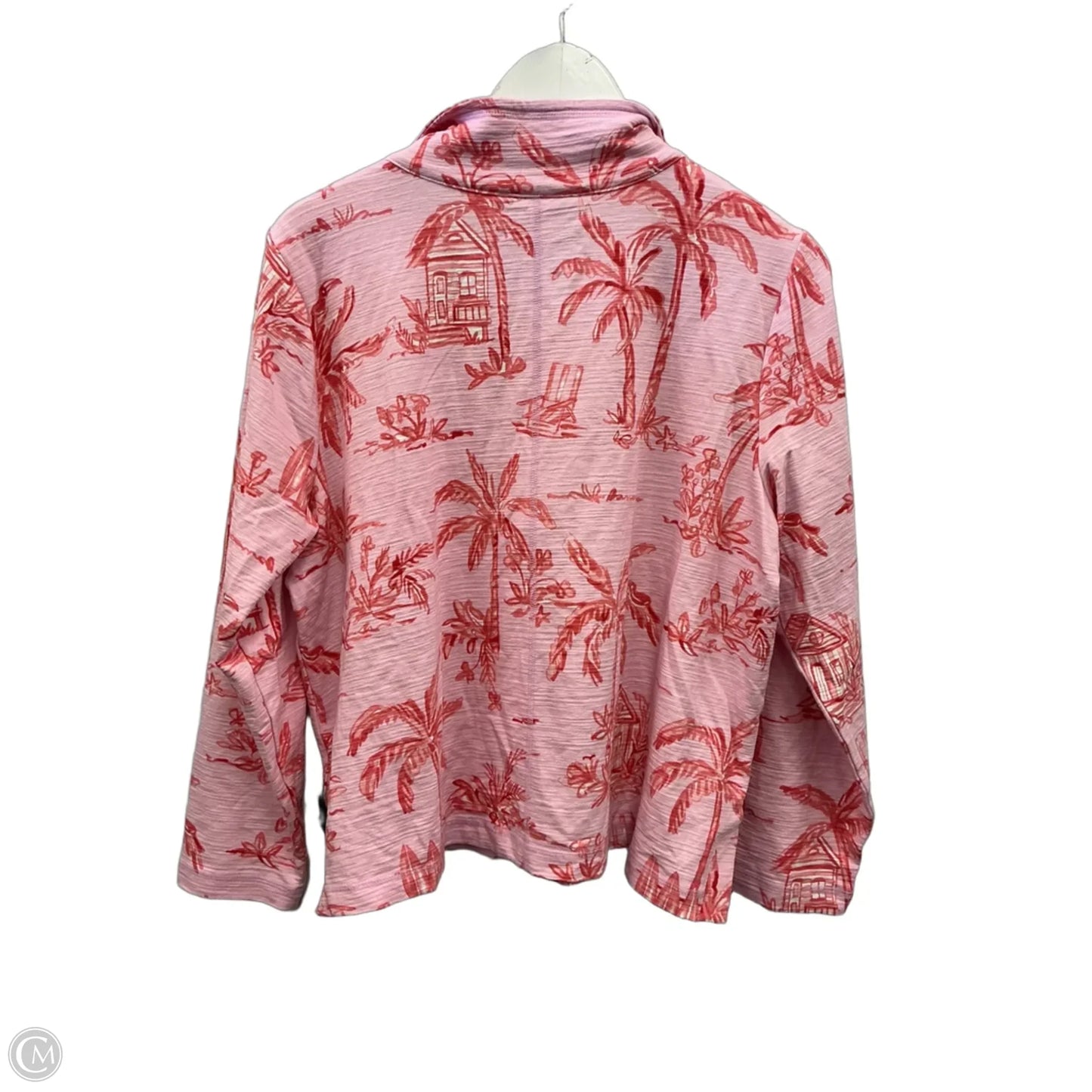Athletic Top Long Sleeve Collar By Talbots In Pink & Red, Size: 1x
