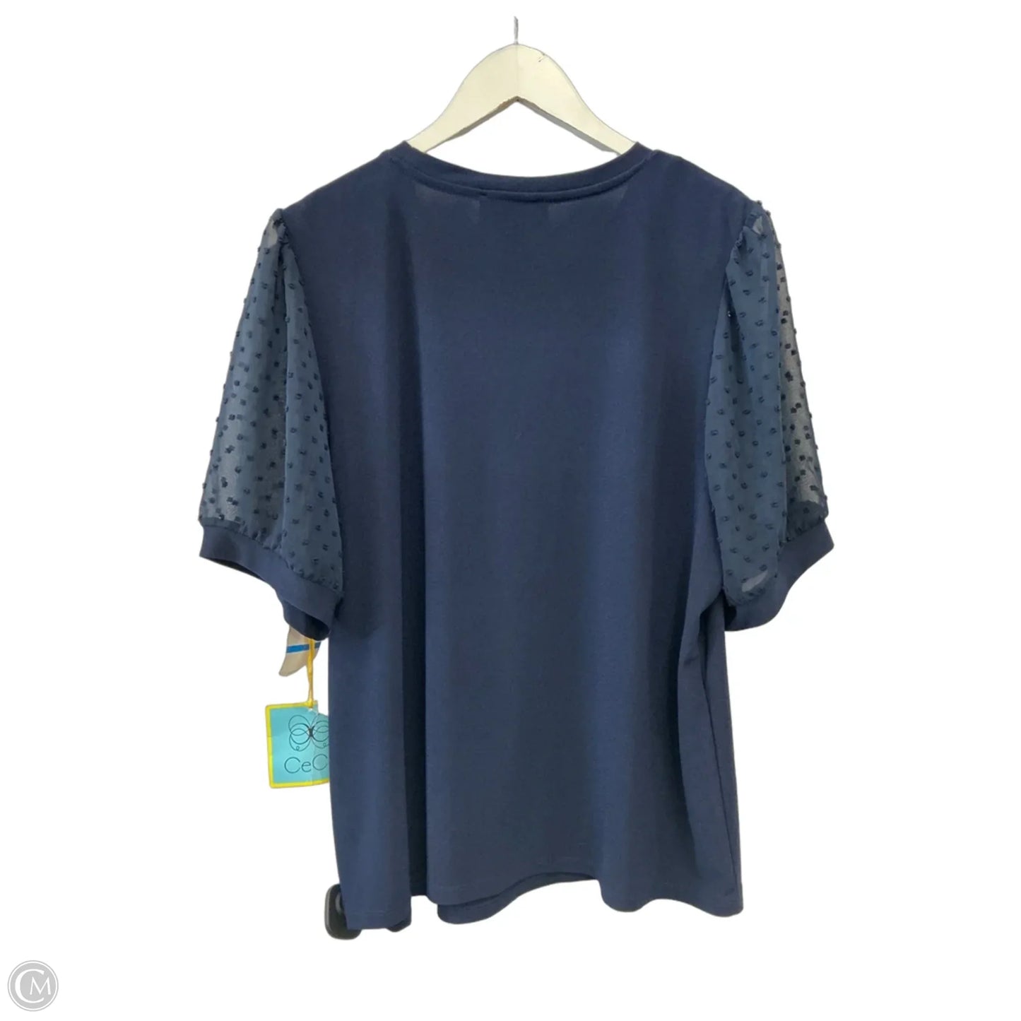 Top Short Sleeve By Cece In Navy, Size: Xl