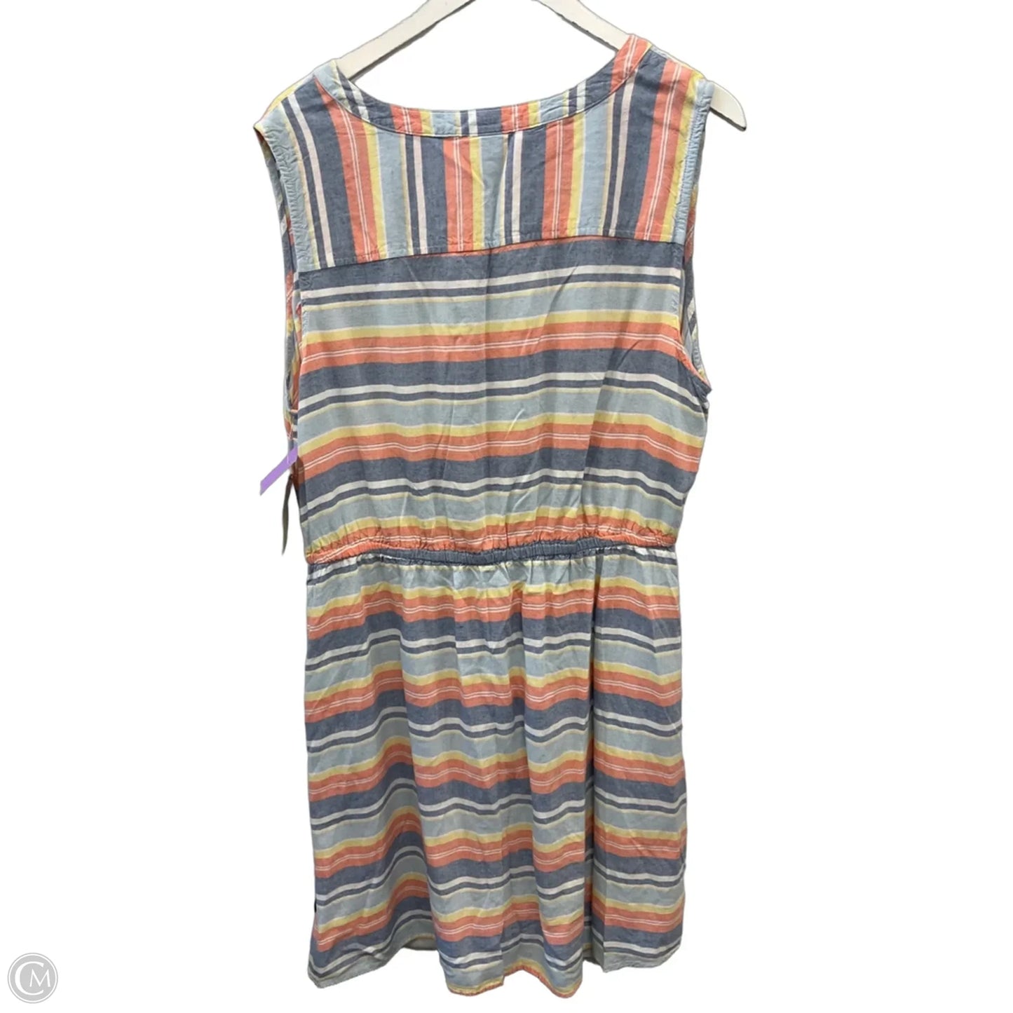 Dress Casual Midi By St Johns Bay In Blue & Orange, Size: Xl