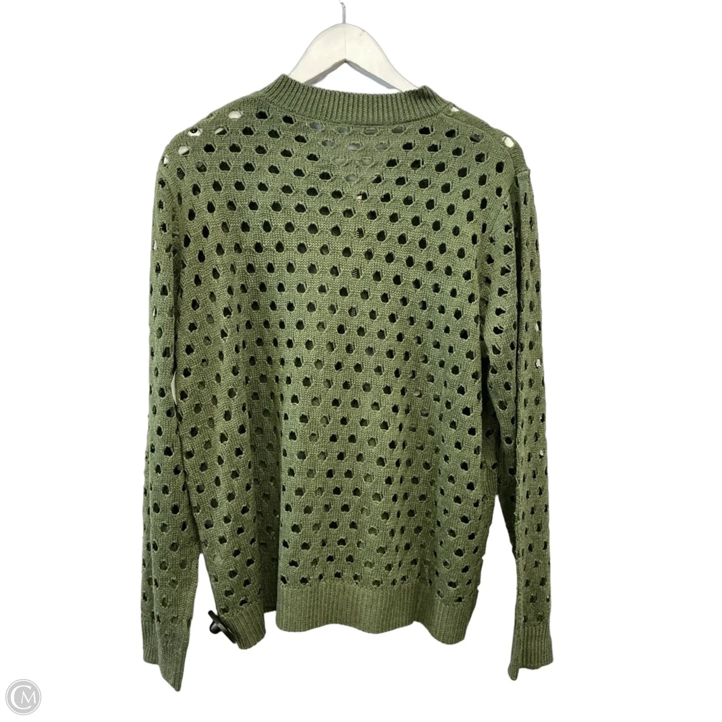 Sweater Cardigan By Clothes Mentor In Green, Size: L