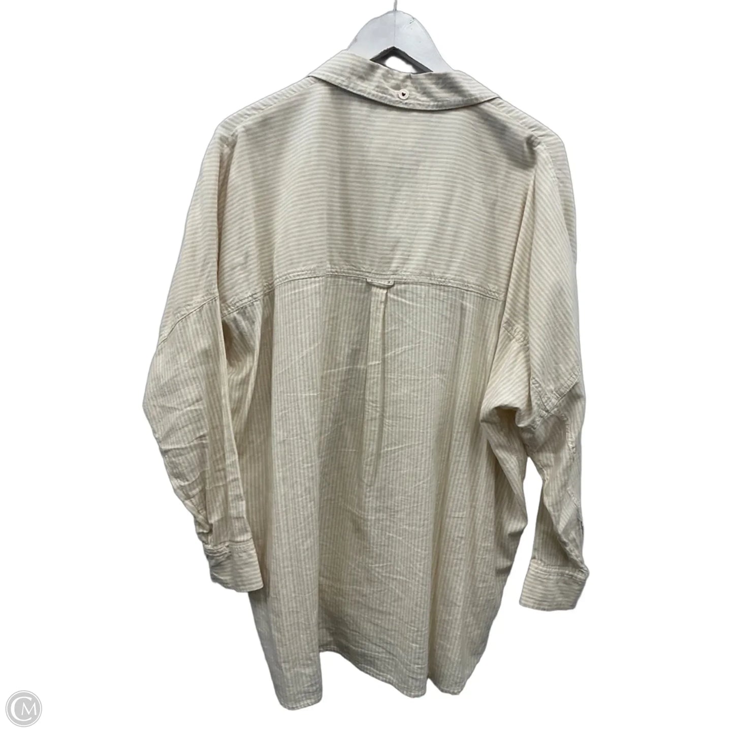 Top Long Sleeve By American Eagle In Tan & White, Size: Xxs