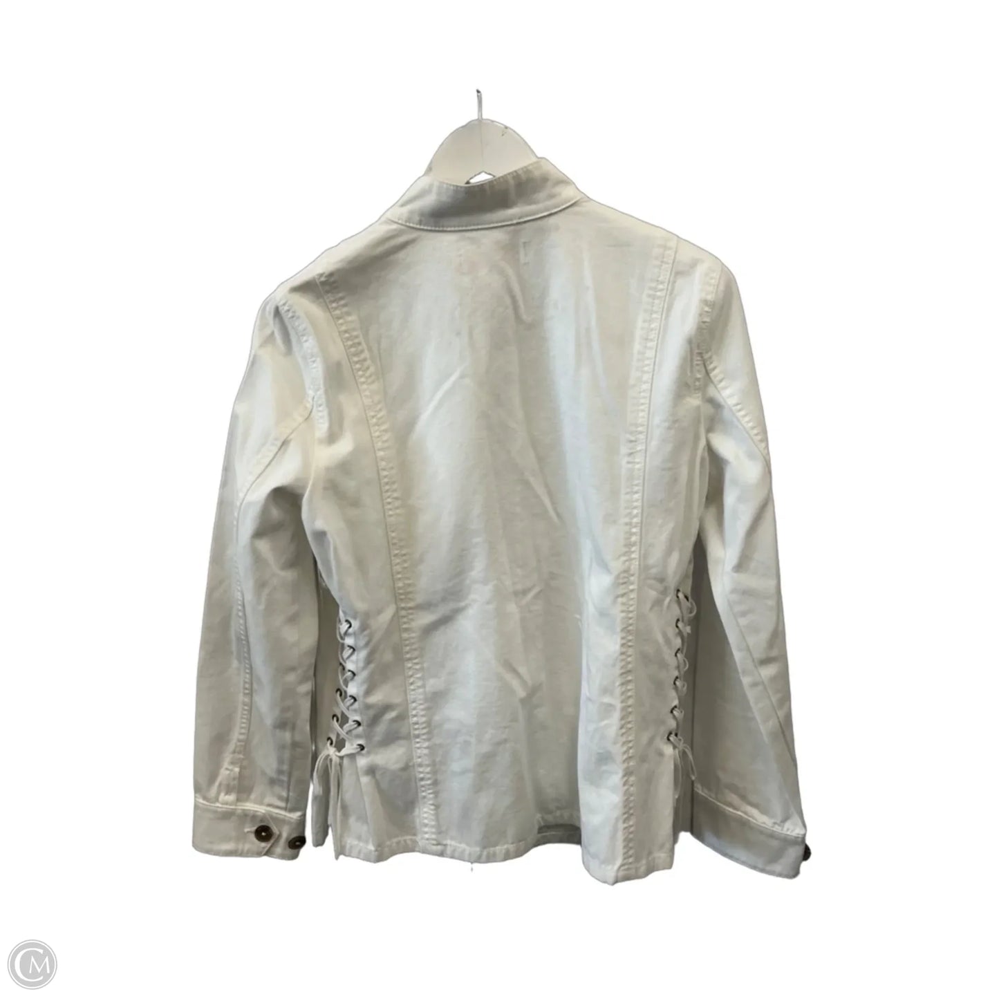 Jacket Designer By Tory Burch In White, Size: L