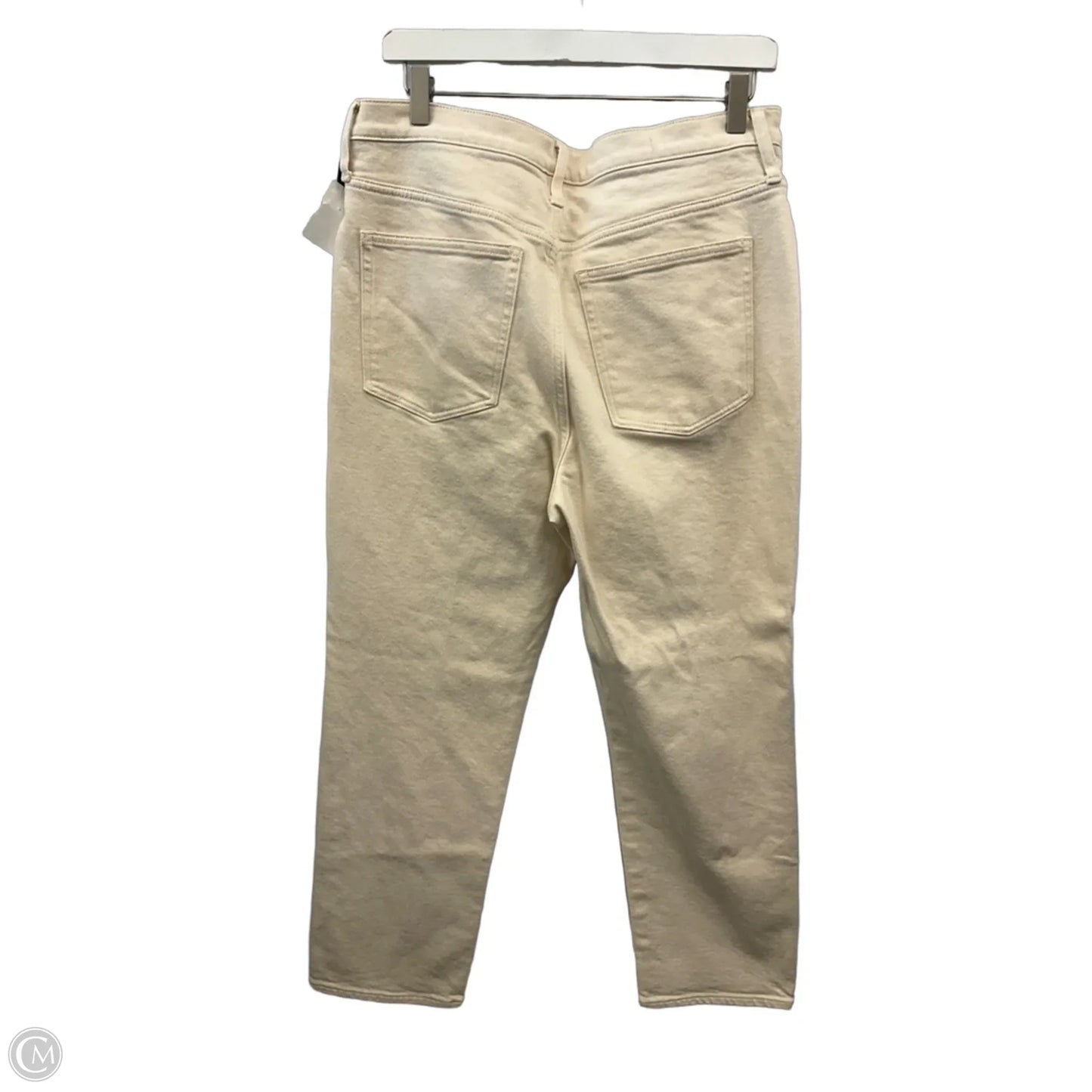 Jeans Straight By J. Crew In Cream Denim, Size: 12