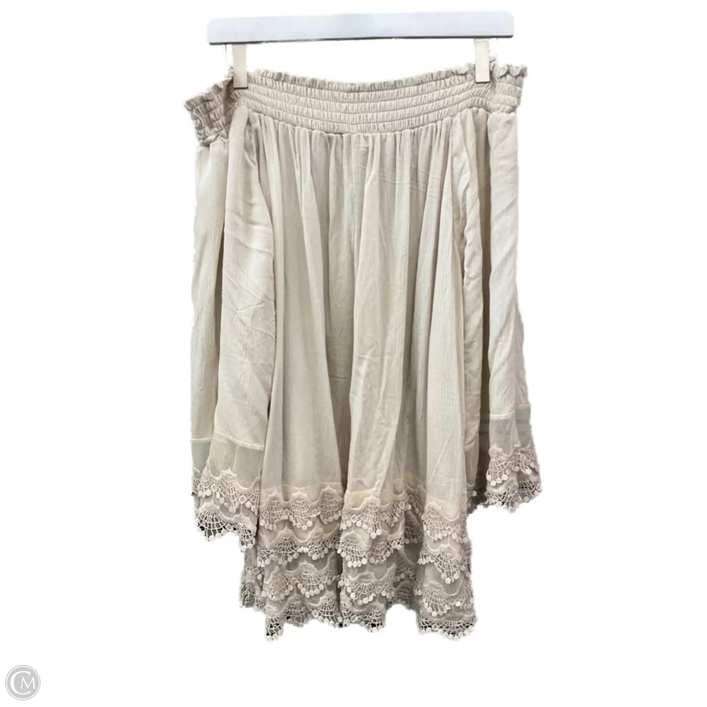 Top 3/4 Sleeve By Kaktus In Beige, Size: Xxl