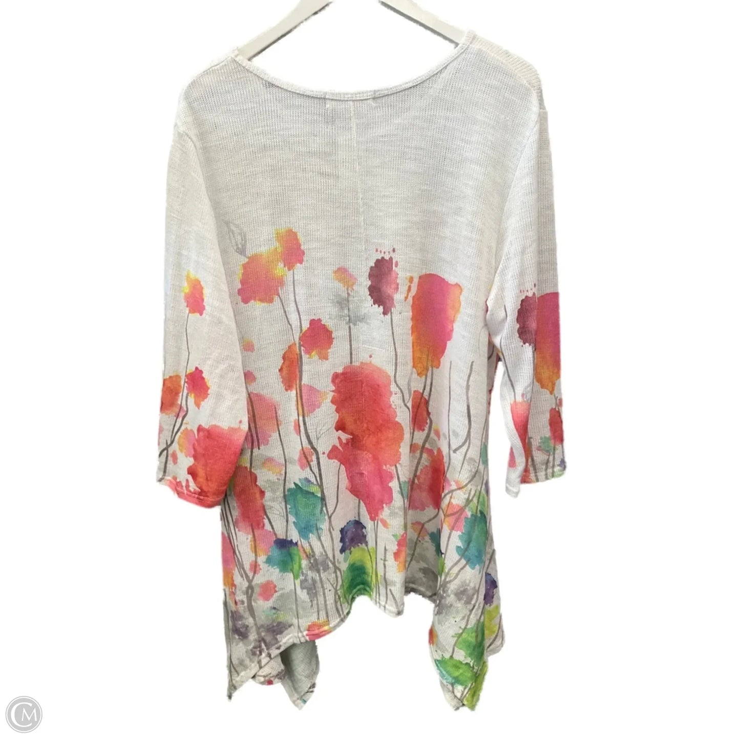 Tunic 3/4 Sleeve By Indigo Soul In Floral Print, Size: Xl