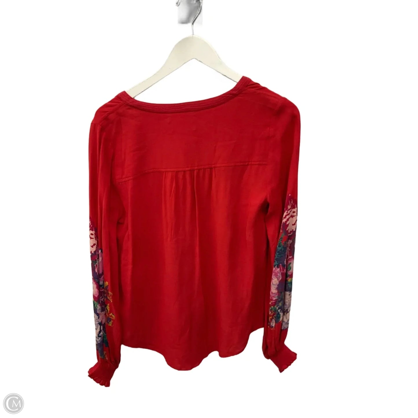 Top Long Sleeve By Anthropologie In Red, Size: S