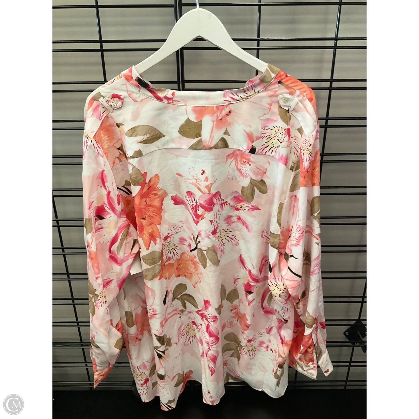 Top Long Sleeve By Calvin Klein In Pink, Size: 2x