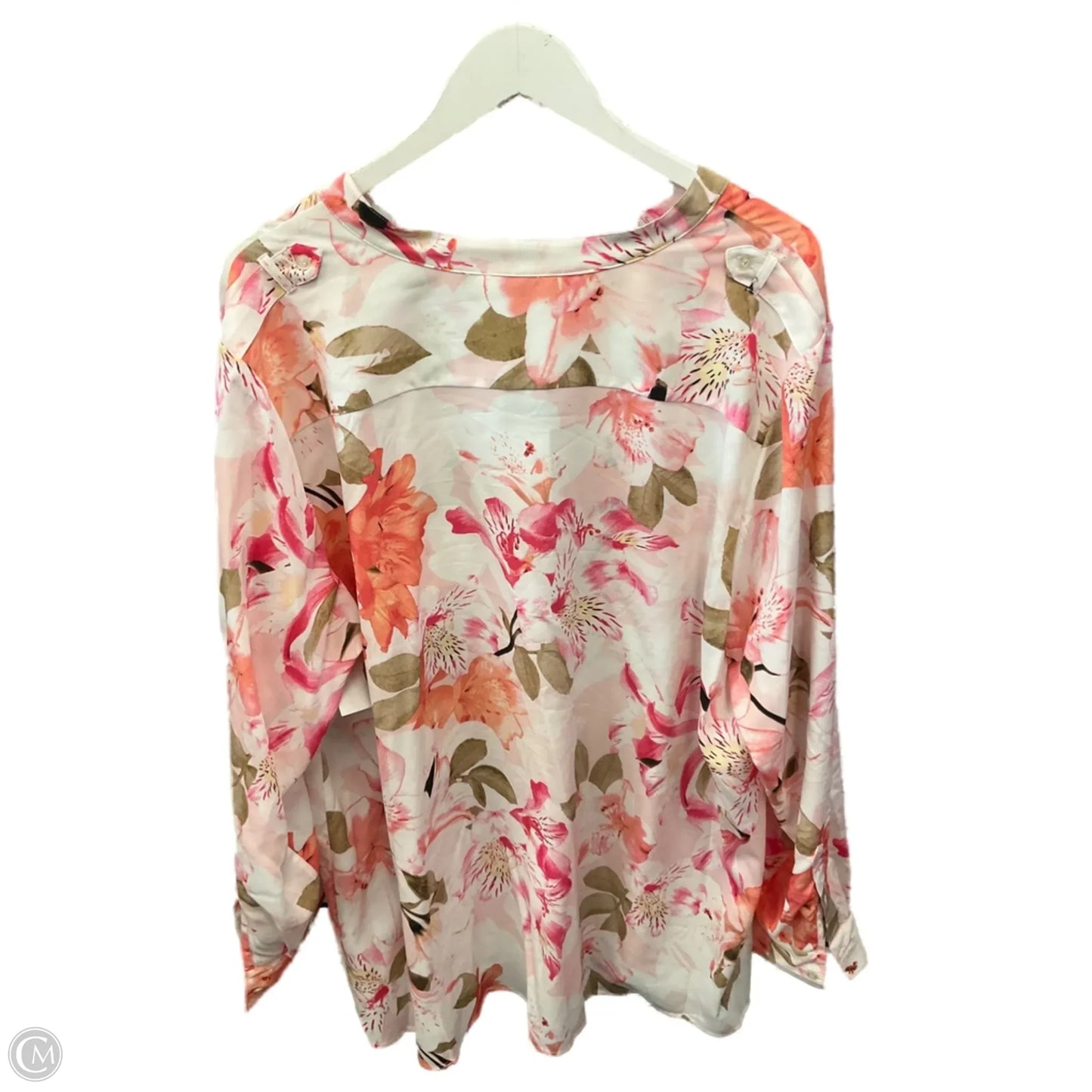 Top Long Sleeve By Calvin Klein In Pink, Size: 2x