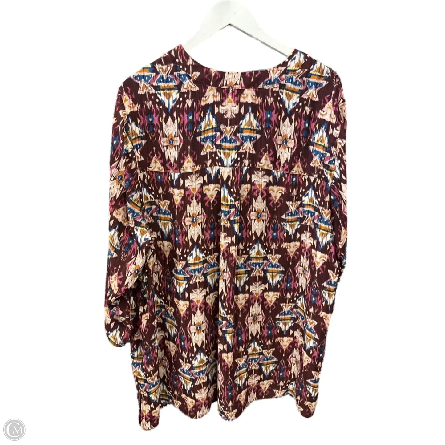 Top 3/4 Sleeve By Rose And Olive In Maroon, Size: 3x