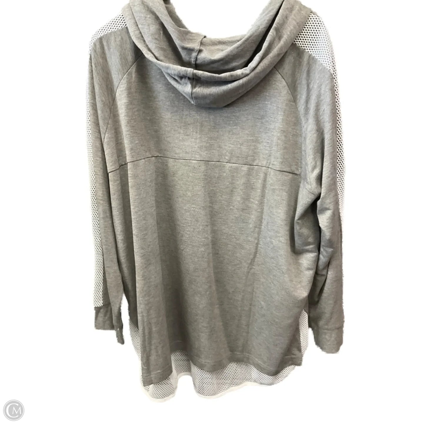Sweatshirt Hoodie By Adrienne Vittadini In Grey & White, Size: 3x
