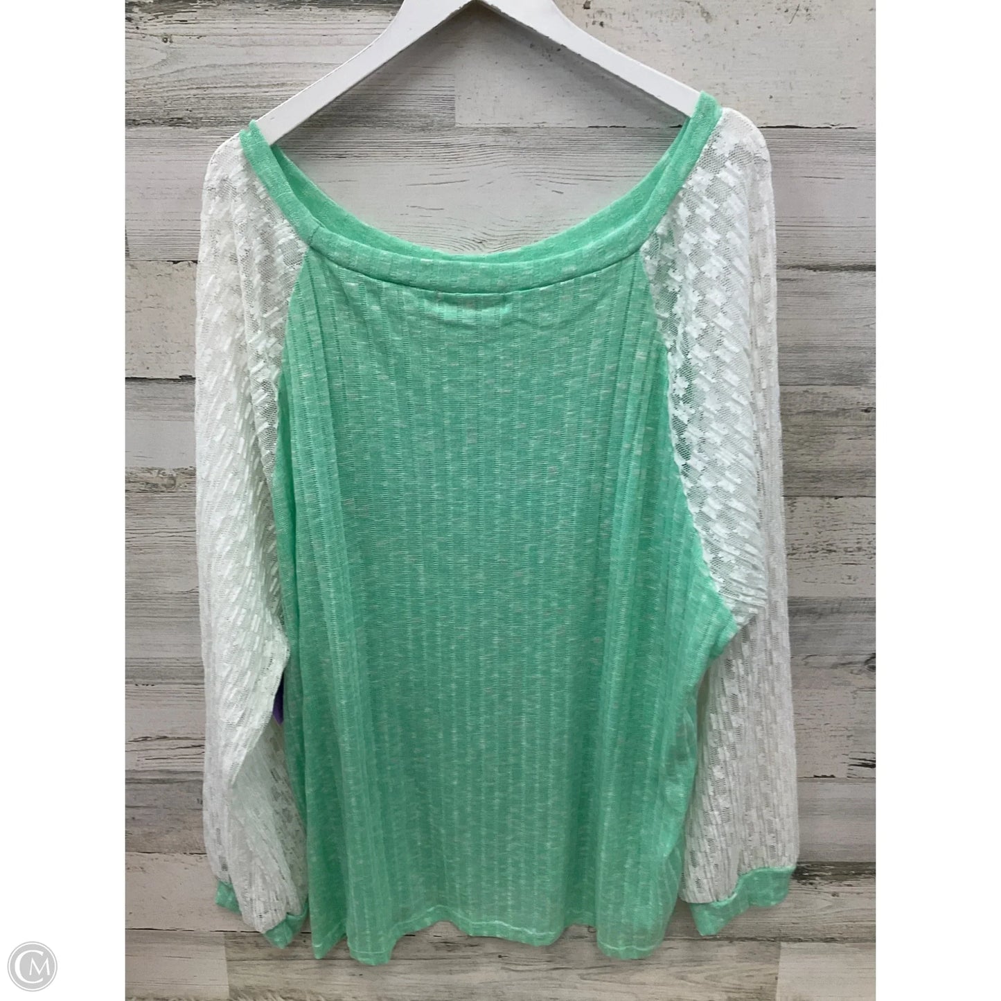 Top Long Sleeve By Haptics In Green, Size: 3x