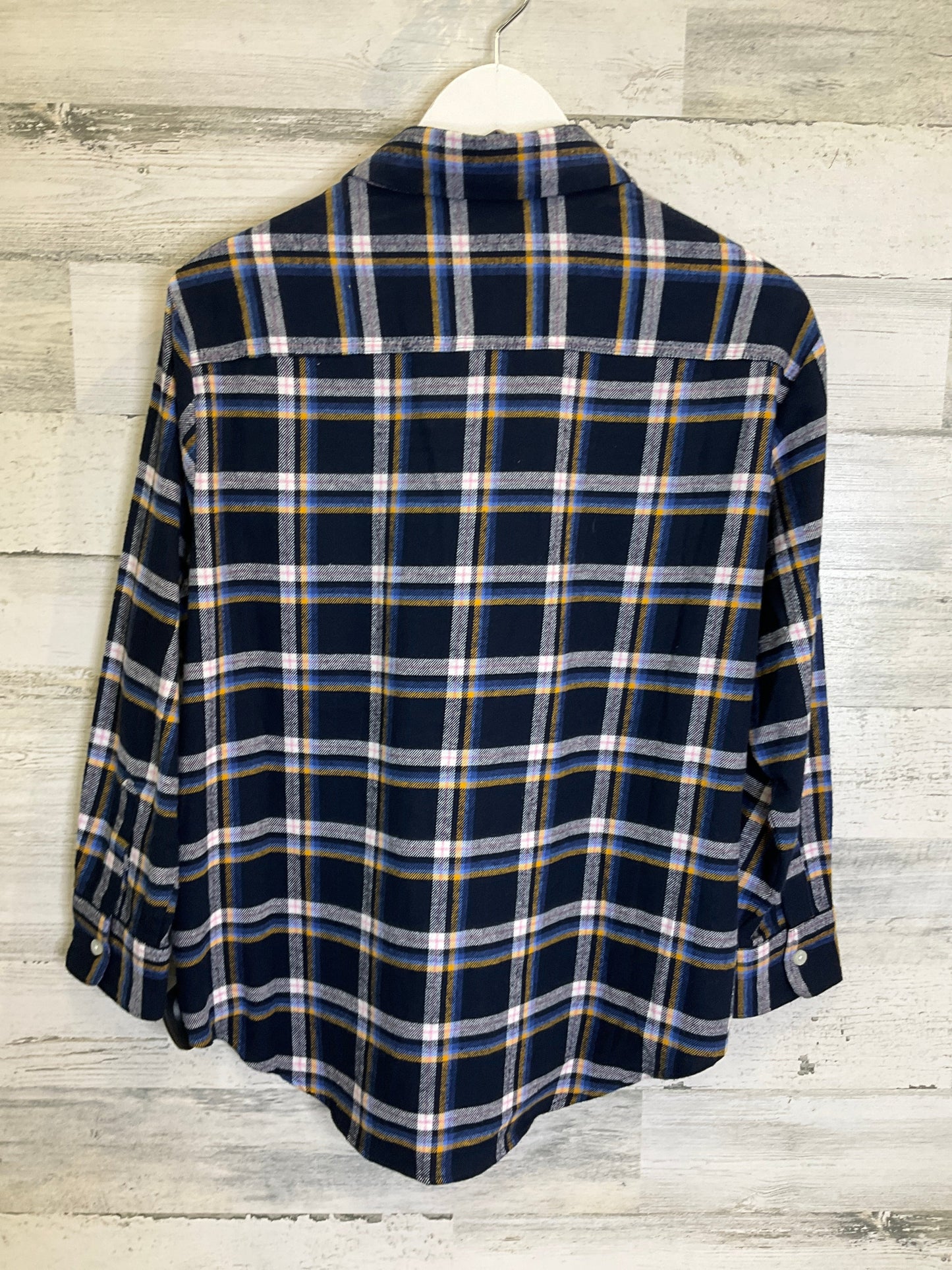 Top Long Sleeve By Old Navy In Plaid, Size: Petite Small