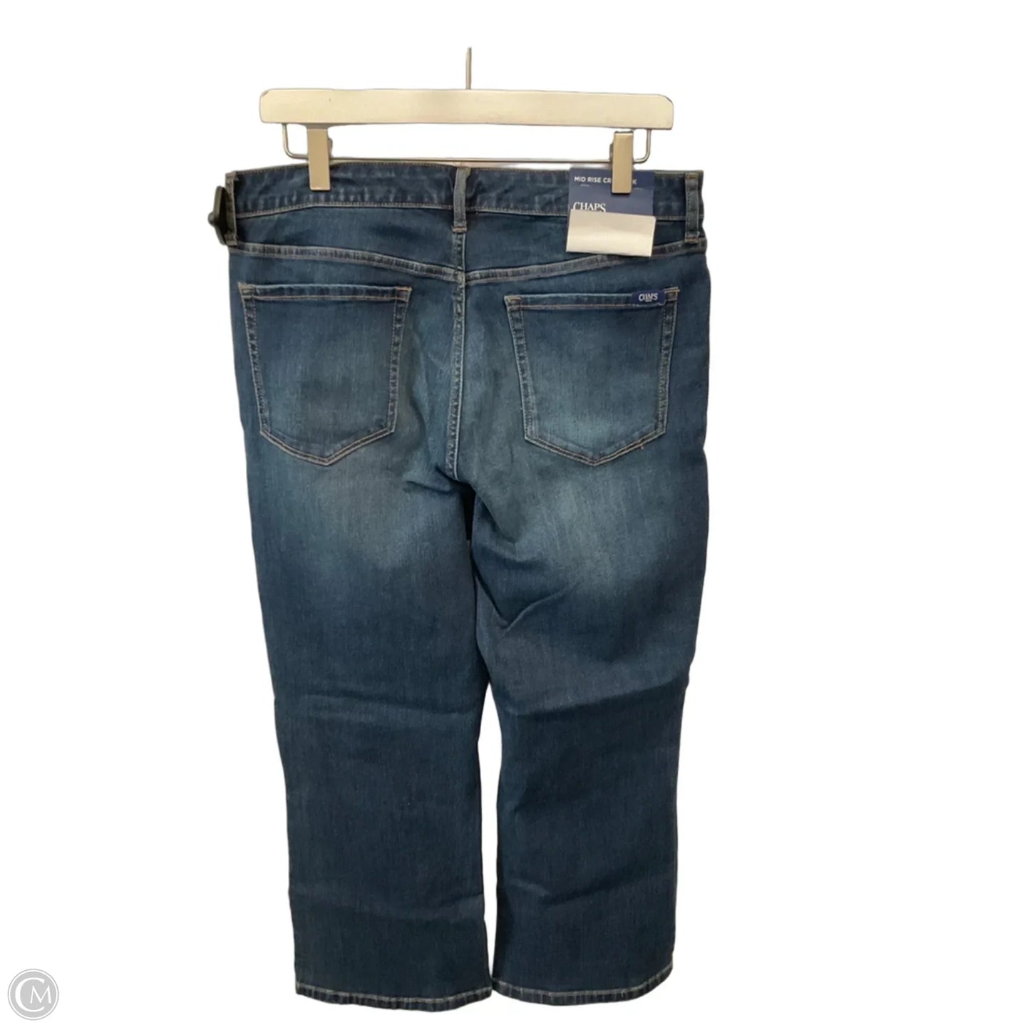 Jeans Cropped By Chaps In Blue Denim, Size: 14
