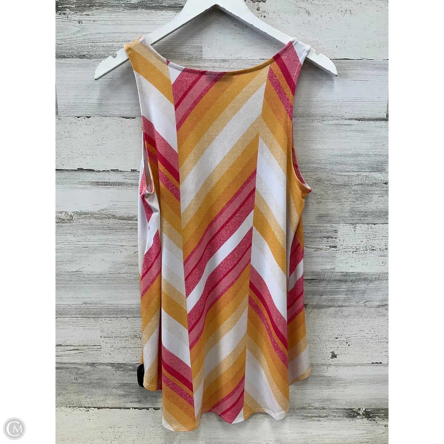 Top Sleeveless By Alfani In Pink & White, Size: M