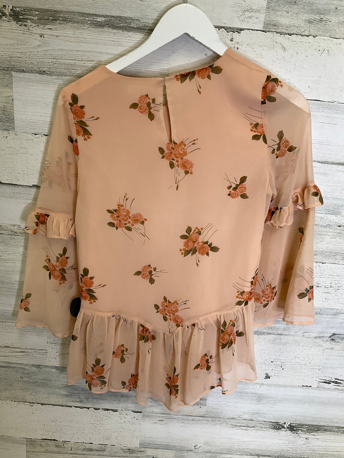 Peach Blouse Long Sleeve Lc Lauren Conrad, Size Xs