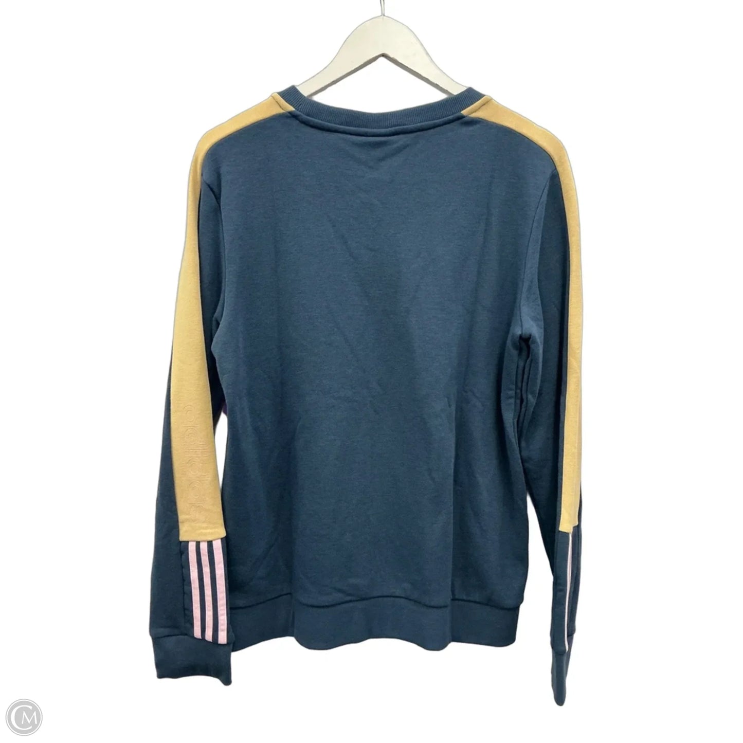 Athletic Sweatshirt Crewneck By Adidas In Blue & Tan, Size: L
