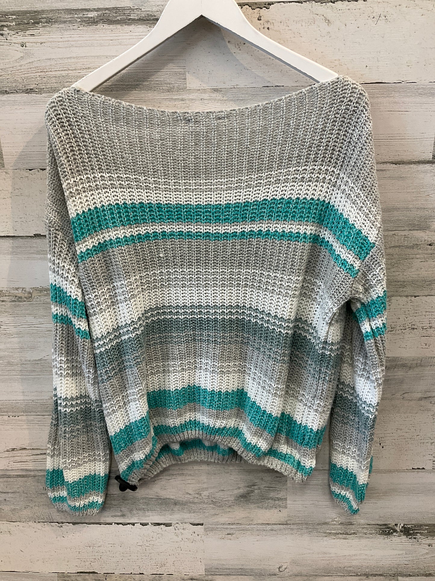 Sweater By Ee Some In Green & Grey, Size: S