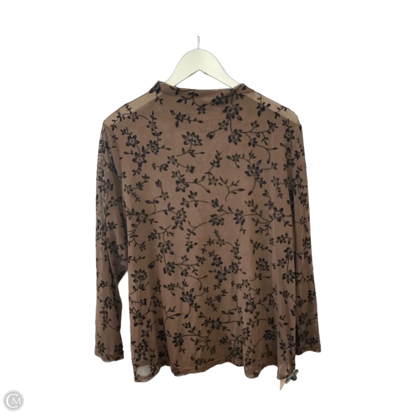 Top Long Sleeve By Bloomchic In Brown, Size: 2x