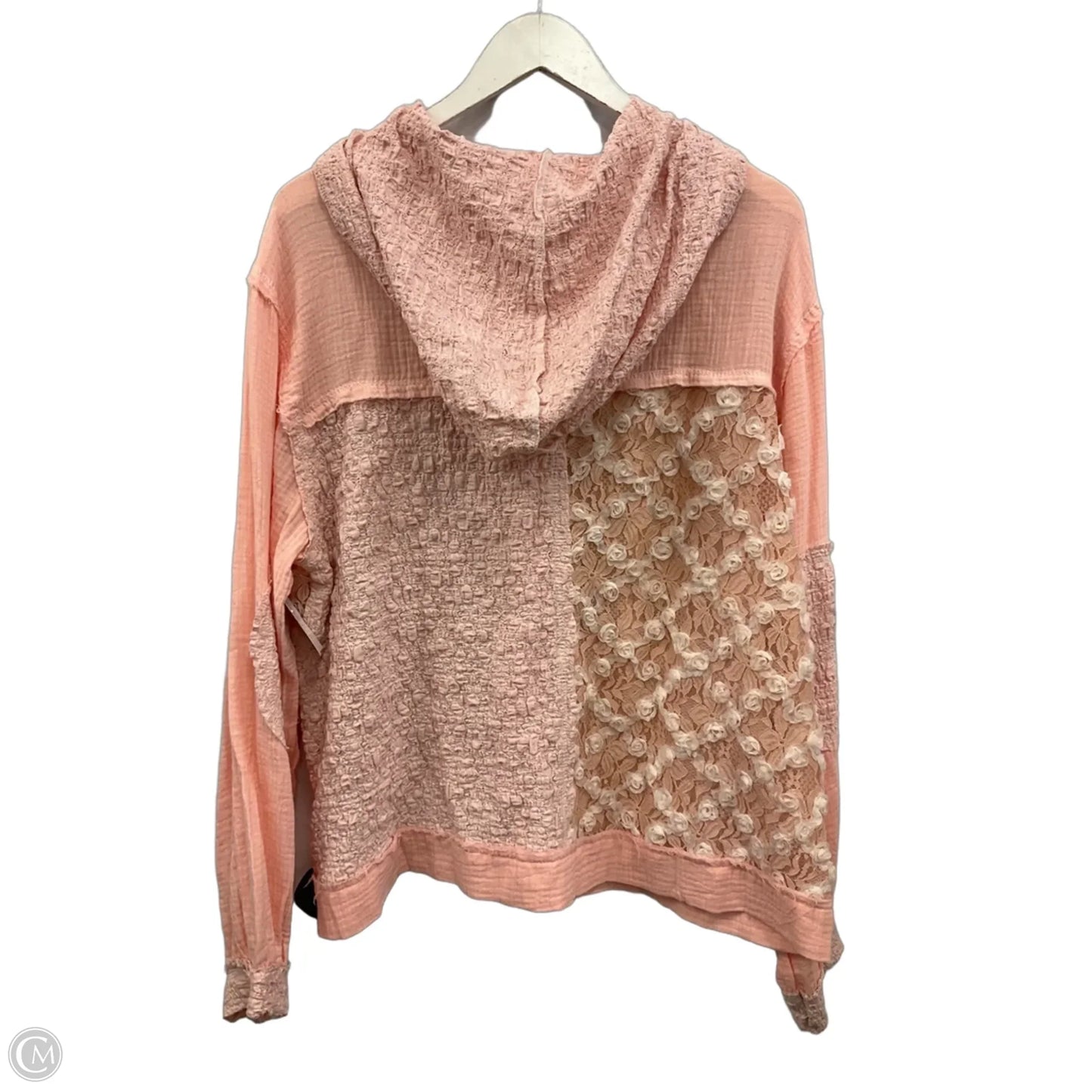 Jacket Shirt By Pol In Pink, Size: L