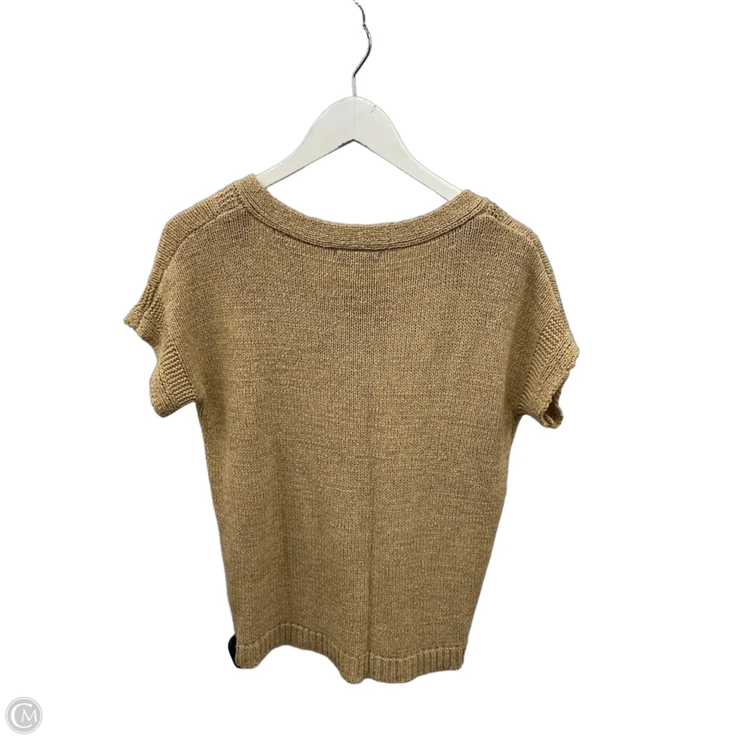 Top Short Sleeve By Cable And Gauge In Brown, Size: S
