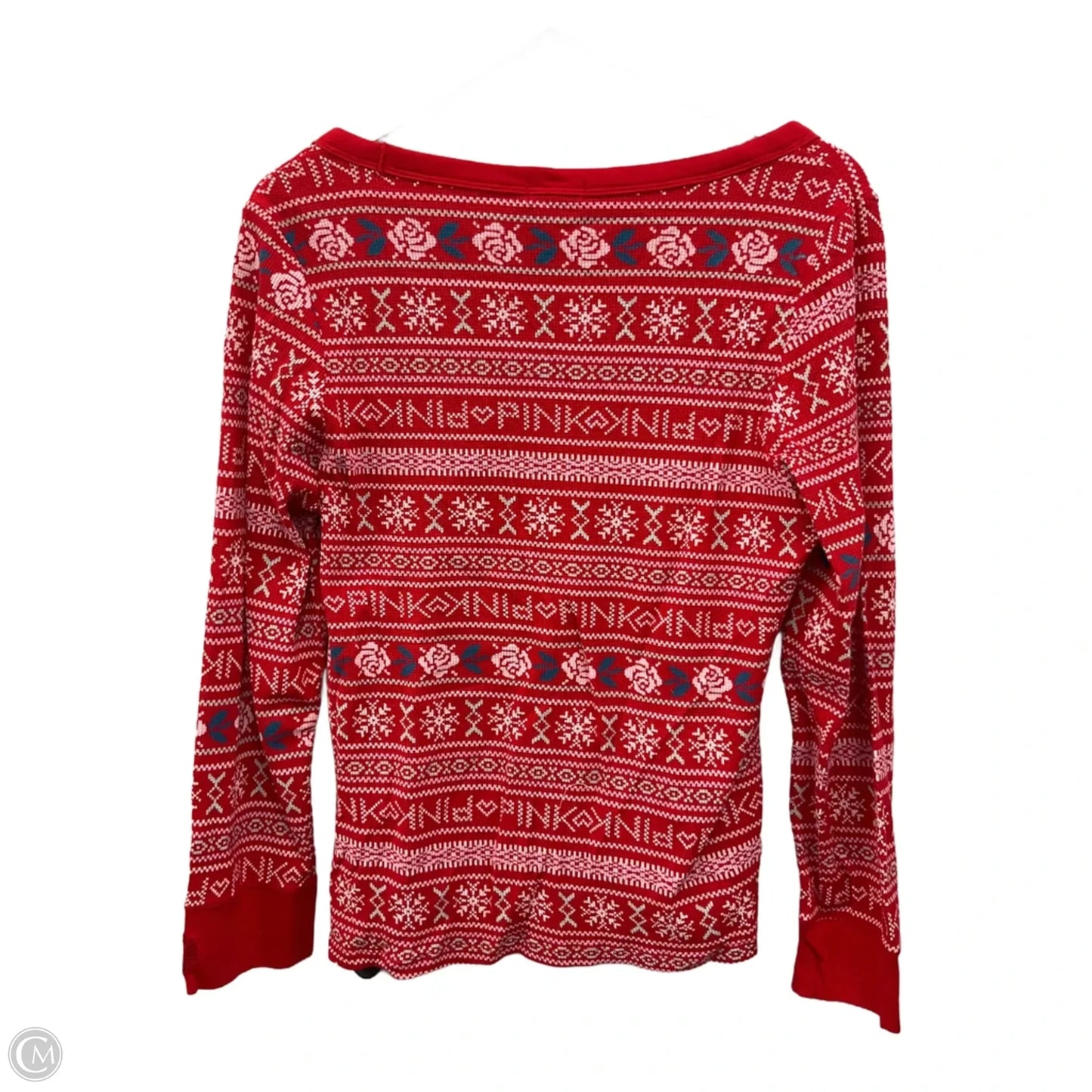 Top Long Sleeve By Pink In Red, Size: 2x