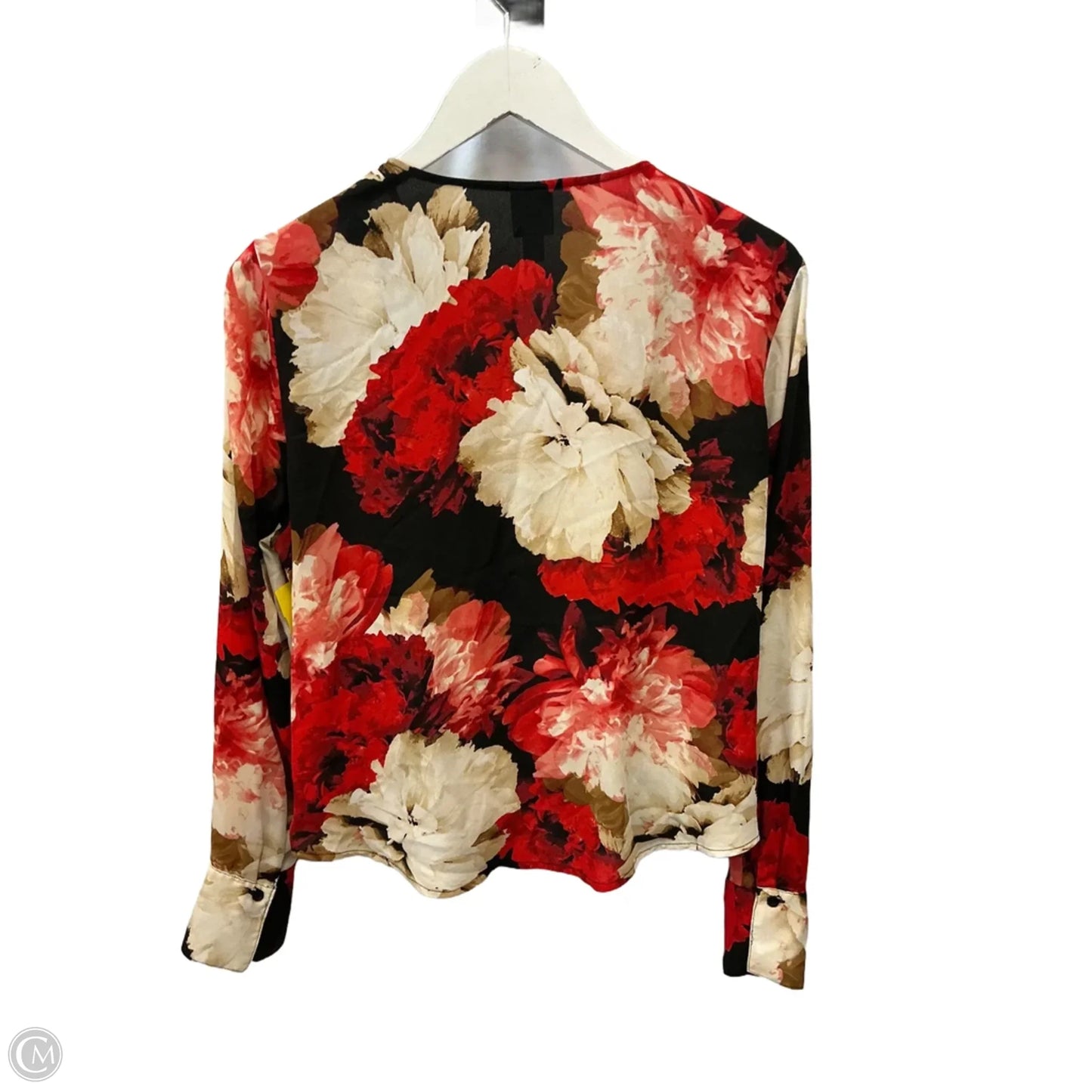 Top Long Sleeve By Worthington In Cream & Red, Size: L