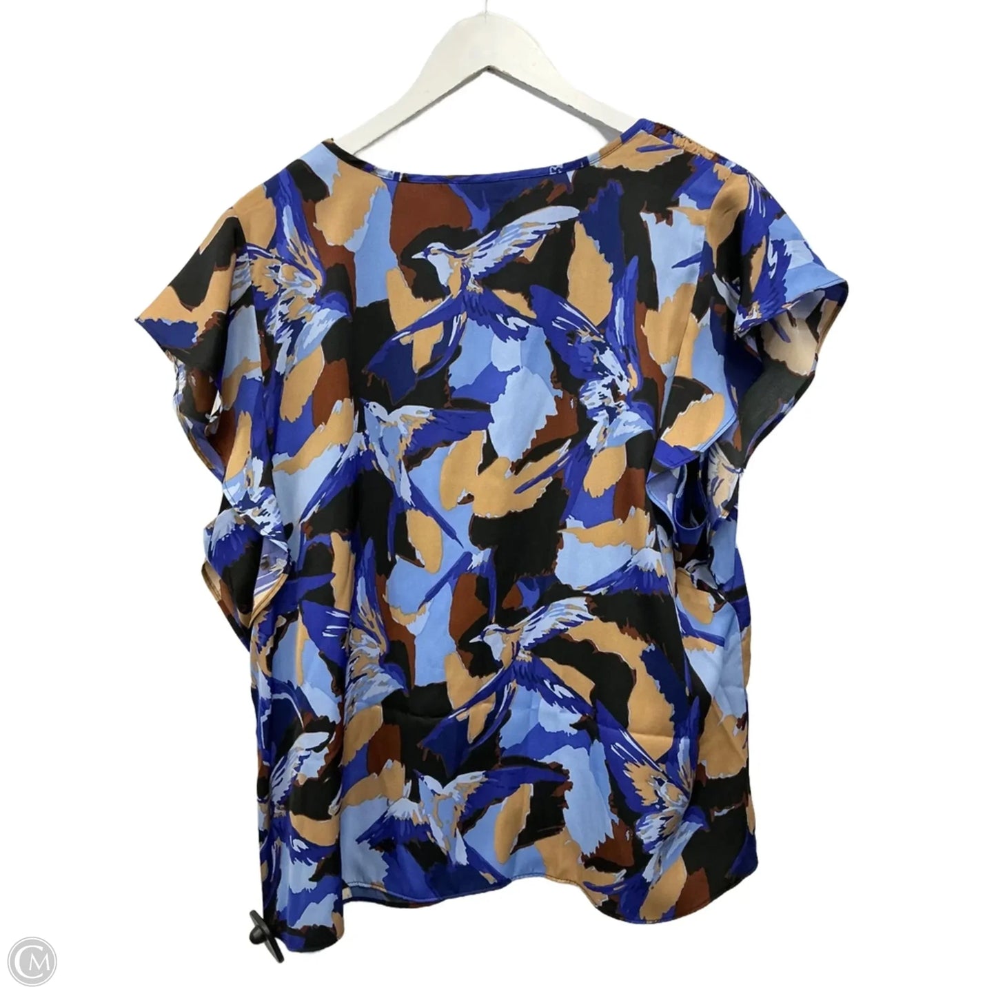 Top Short Sleeve By Nine West Apparel In Blue & Brown, Size: Xxl