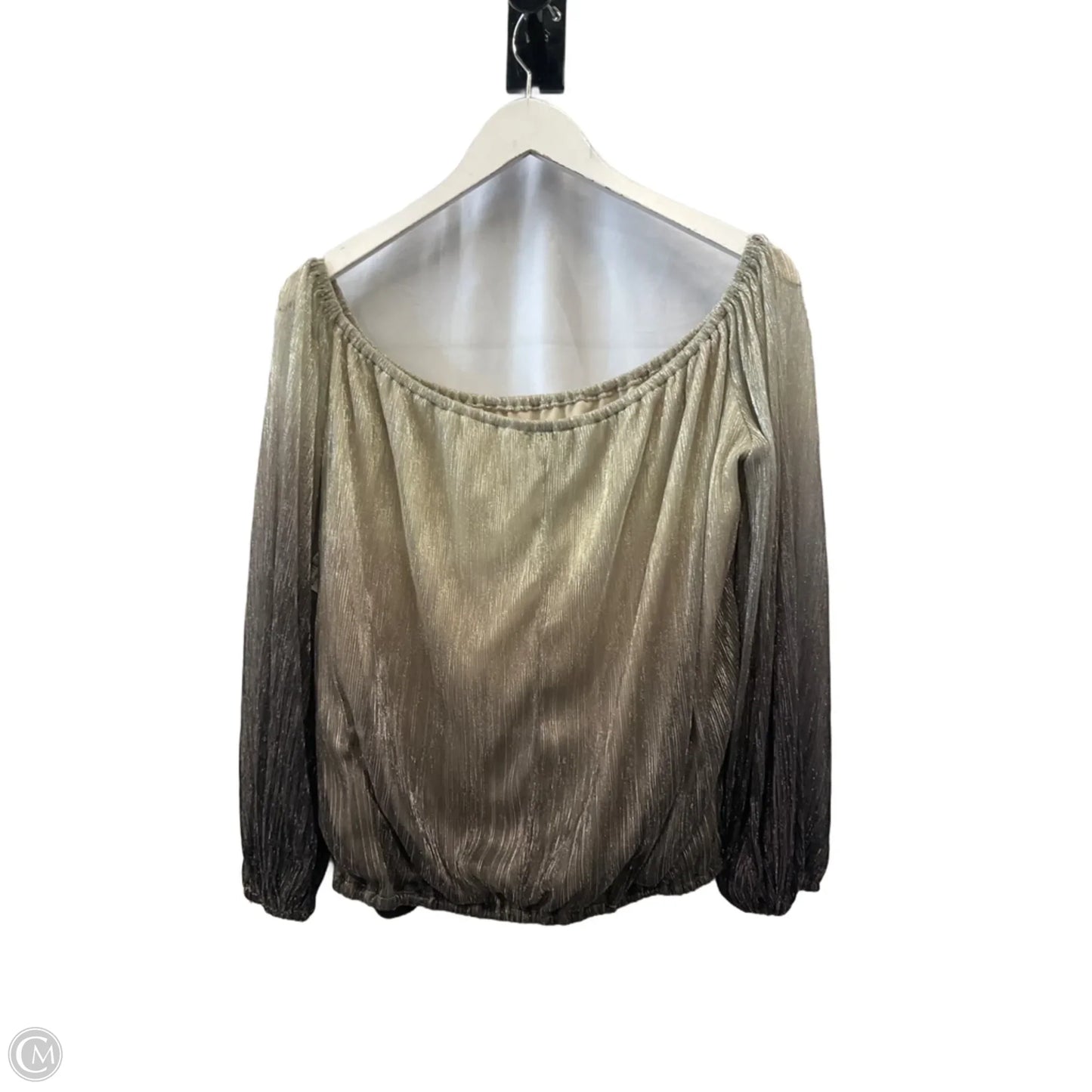 Top Long Sleeve By Willow & Root In Bronze, Size: L