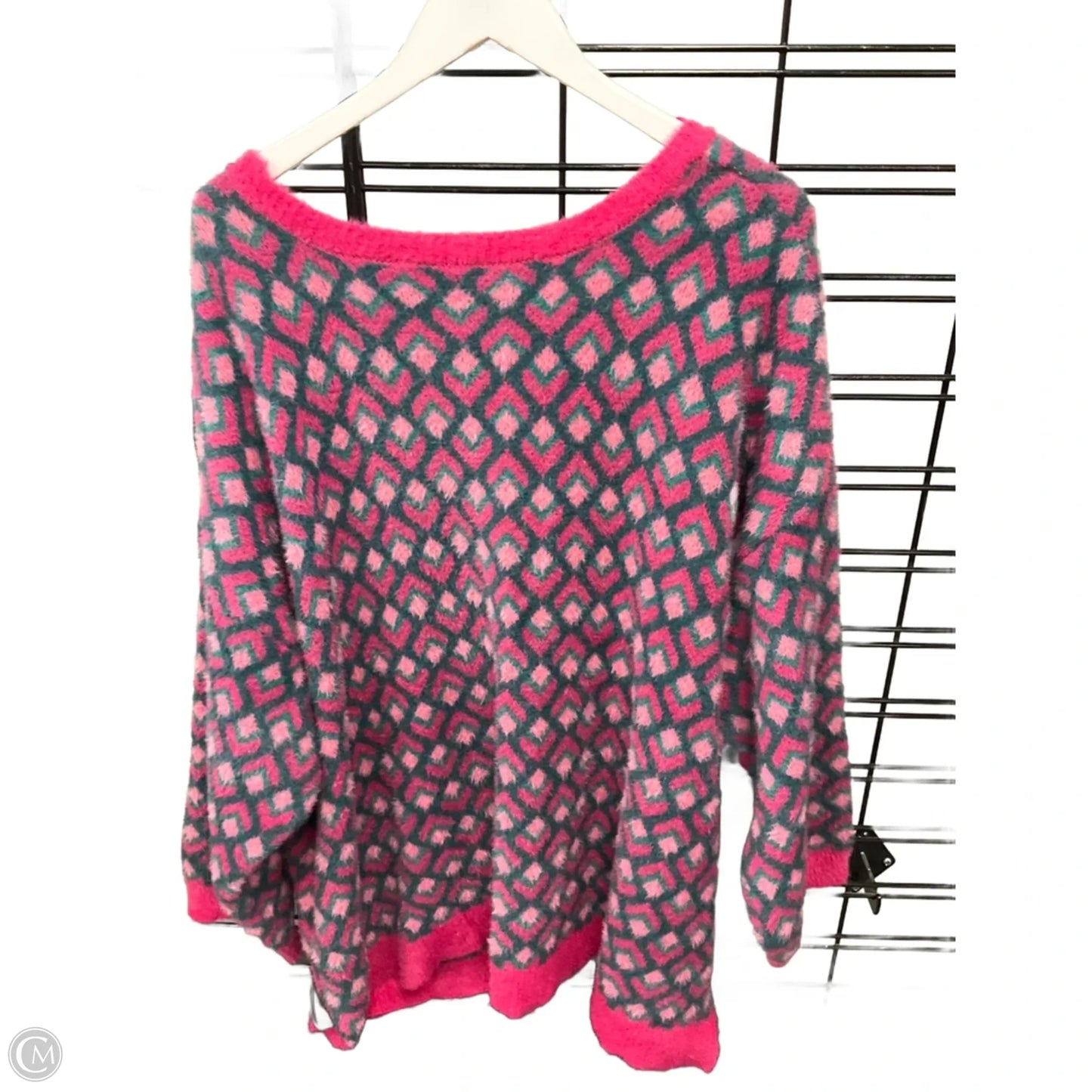 Sweater By Terra & Sky In Green & Pink, Size: 3x