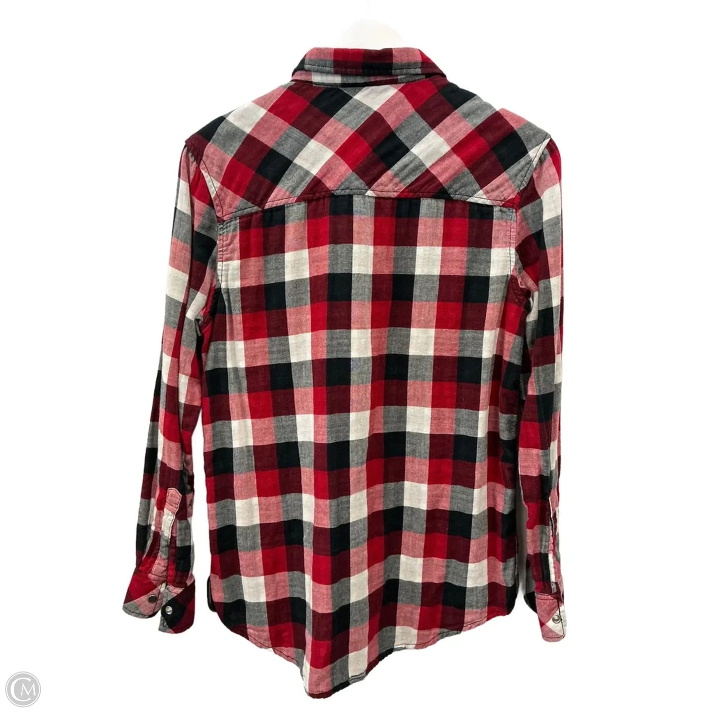 Top Long Sleeve By Versona In Checkered Pattern, Size: S