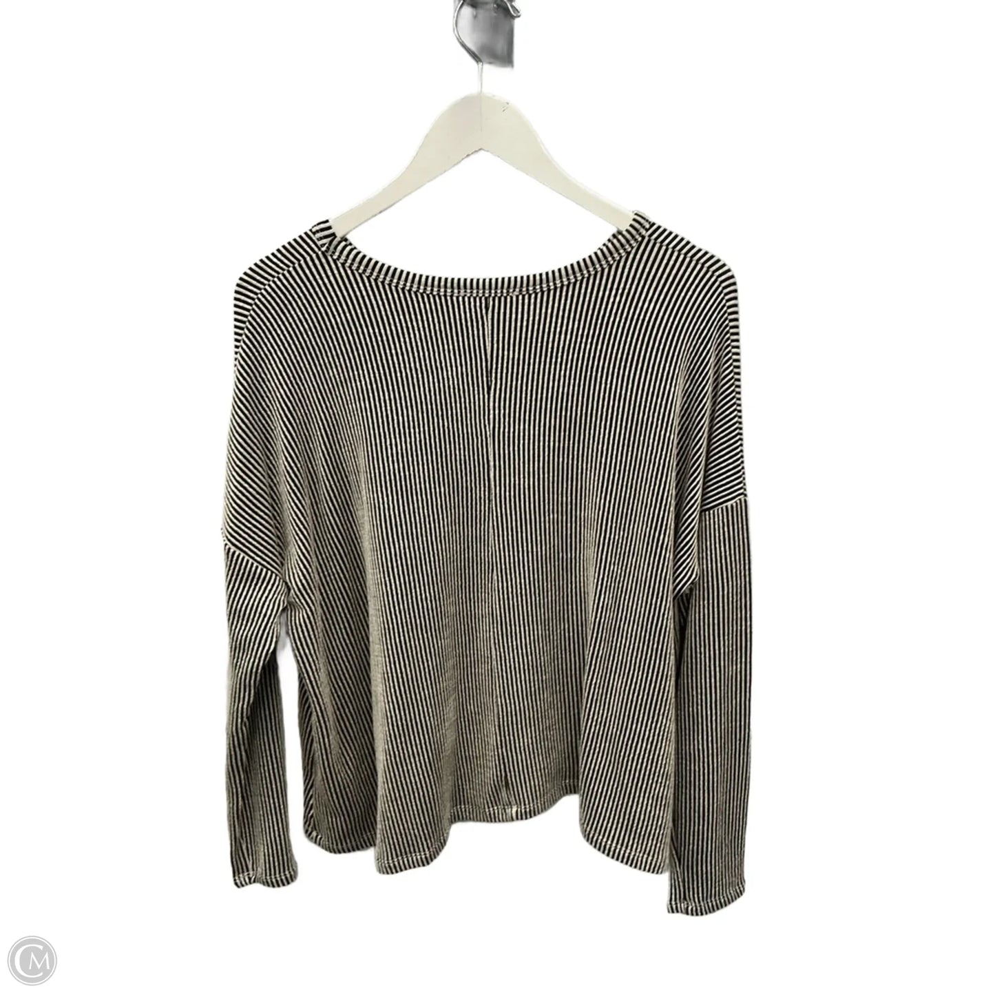 Top Long Sleeve By Zenana In Striped Pattern, Size: L