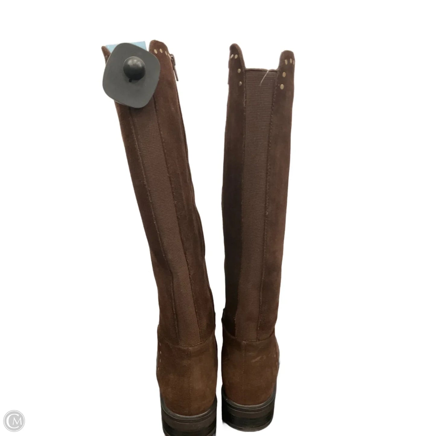 Boots Knee Heels By Clothes Mentor In Brown, Size: 6.5