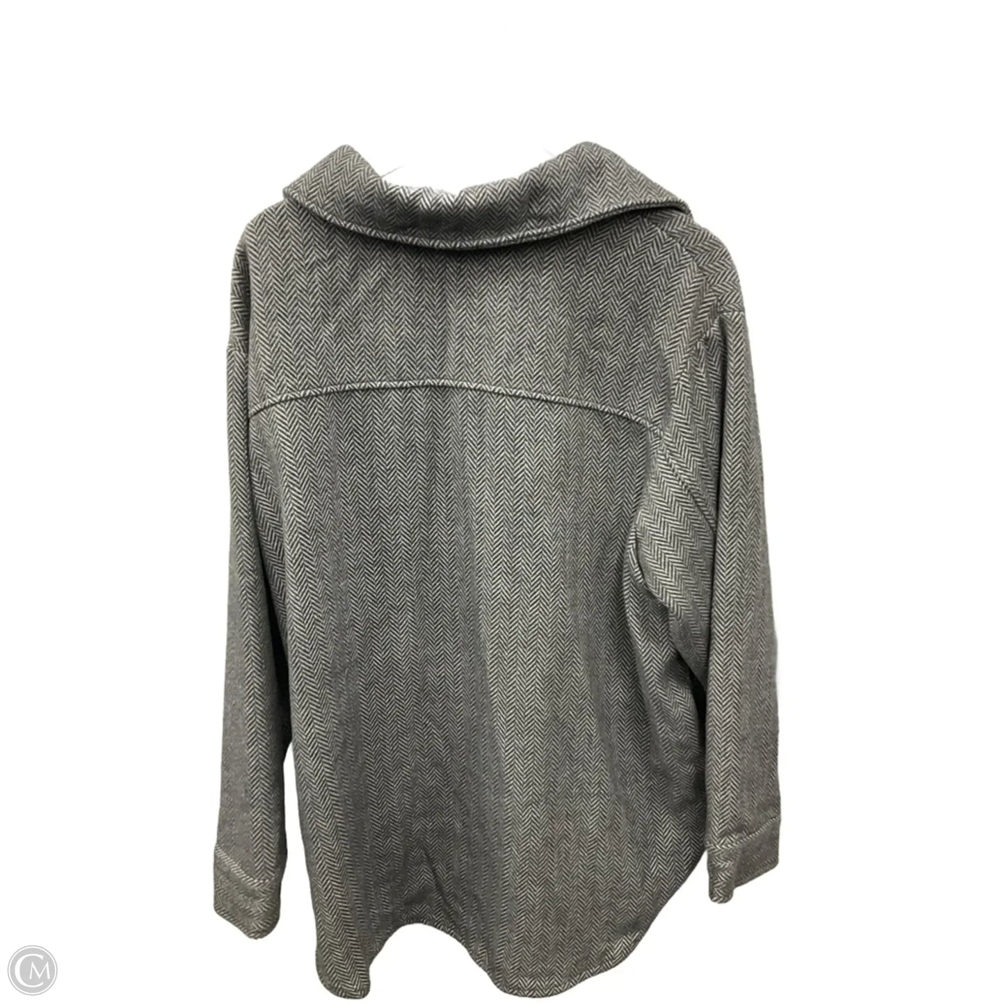 Jacket Shirt By Time And Tru In Grey & White, Size: Xxl