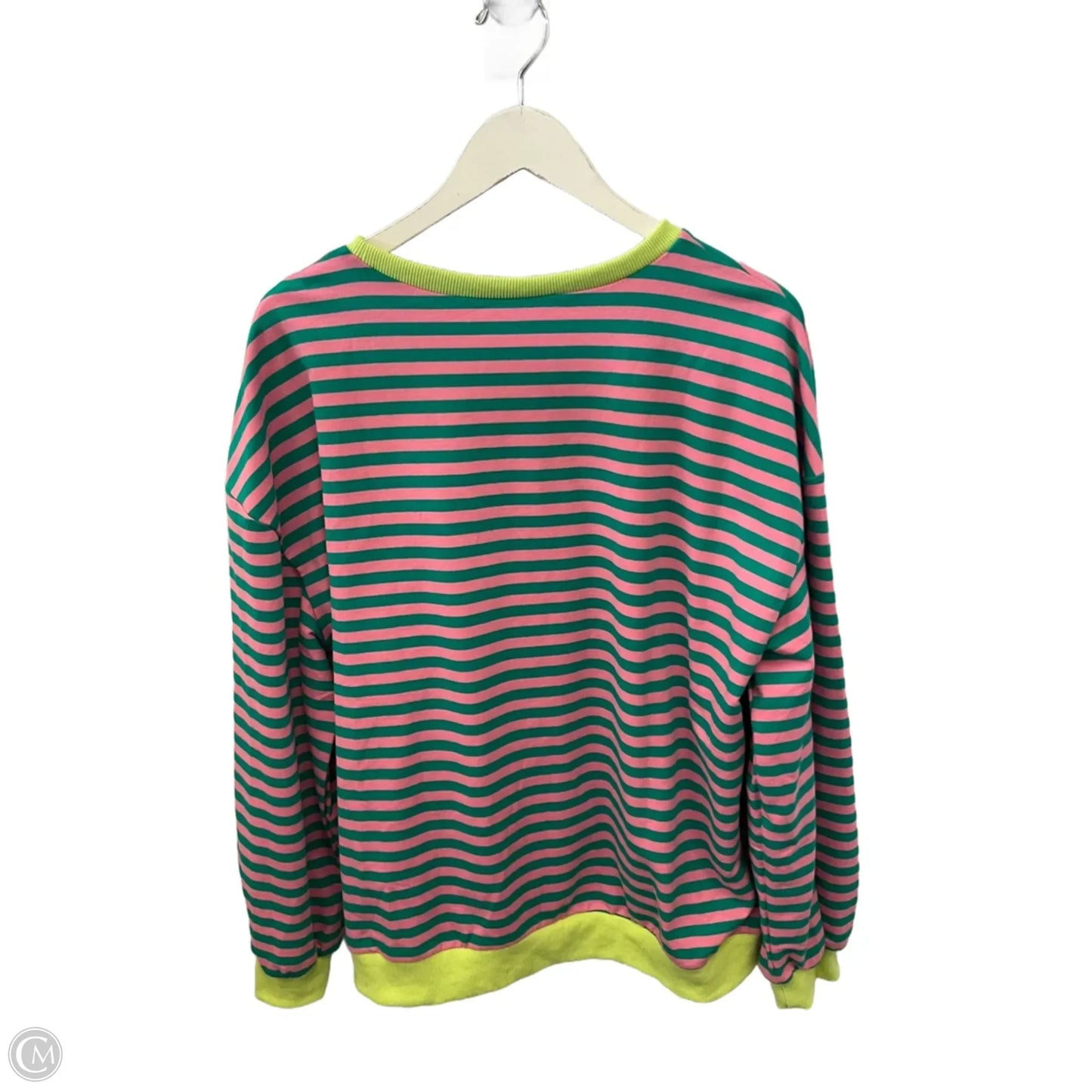 Sweatshirt Crewneck By Cmf In Green & Pink, Size: M