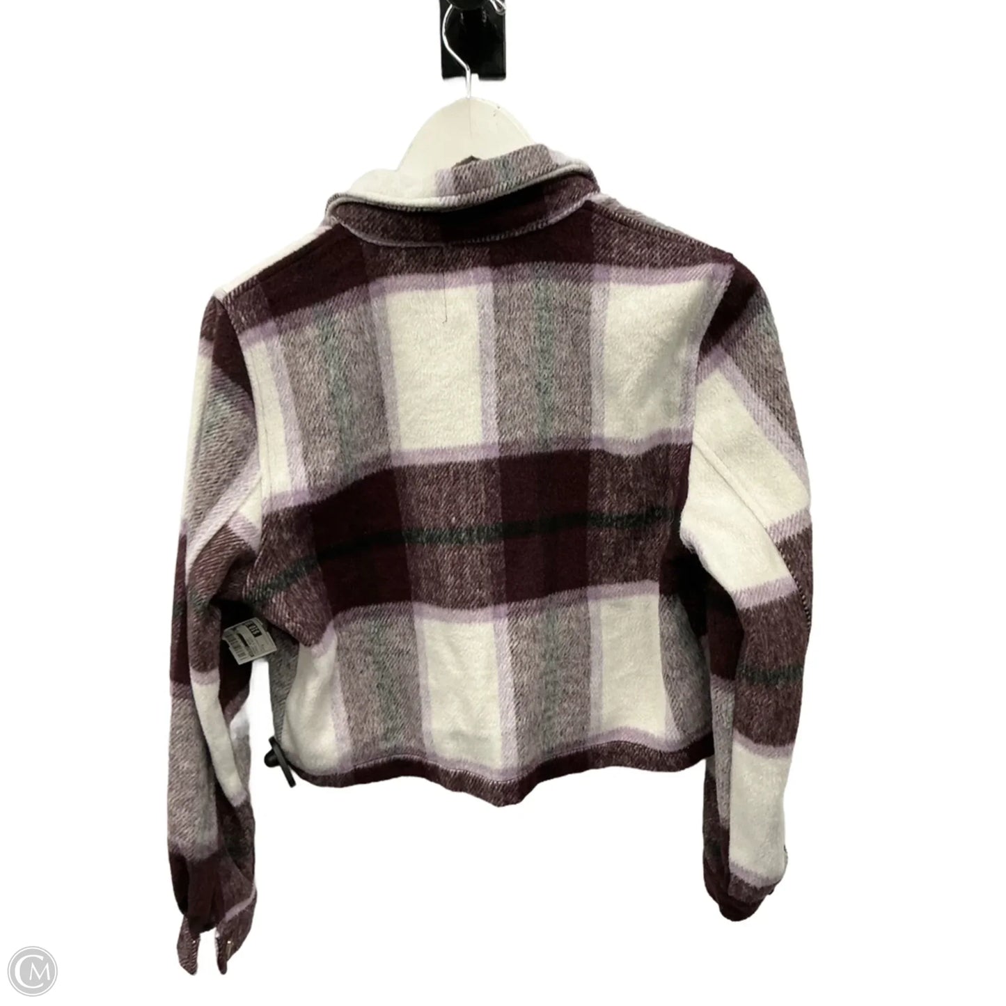 Jacket Shirt By Ashley In Purple & White, Size: S