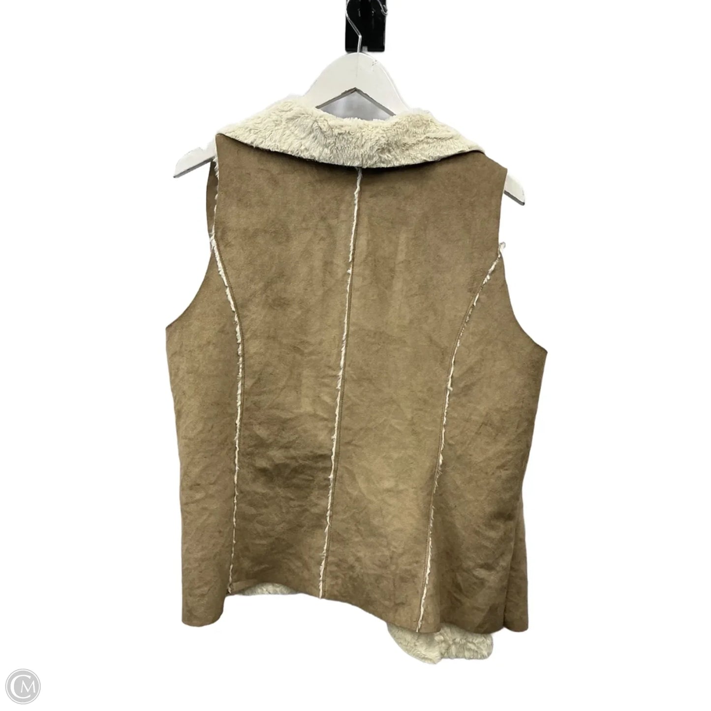 Vest Faux Fur & Sherpa By Jou Jou In Tan, Size: 1x